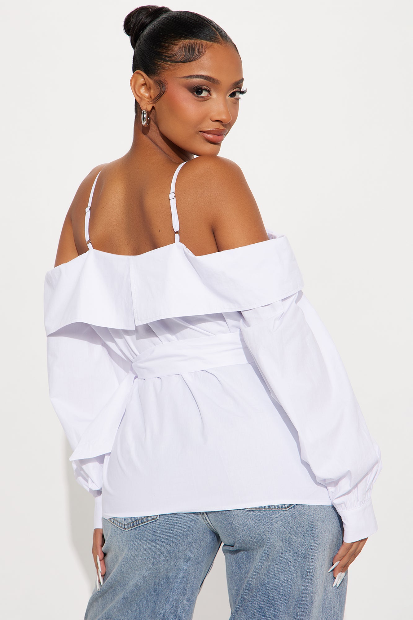 Aeryon Poplin Top - White - Image 3