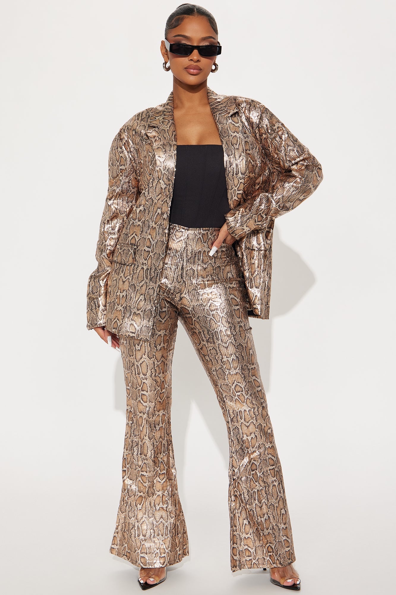 Hard To Get Leopard Sequin Blazer - Taupe/combo - Image 5