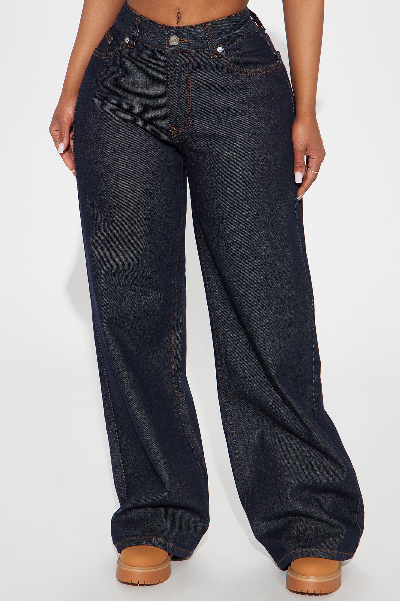 About That Business Wide Leg Jeans - Dark Wash - Image 3