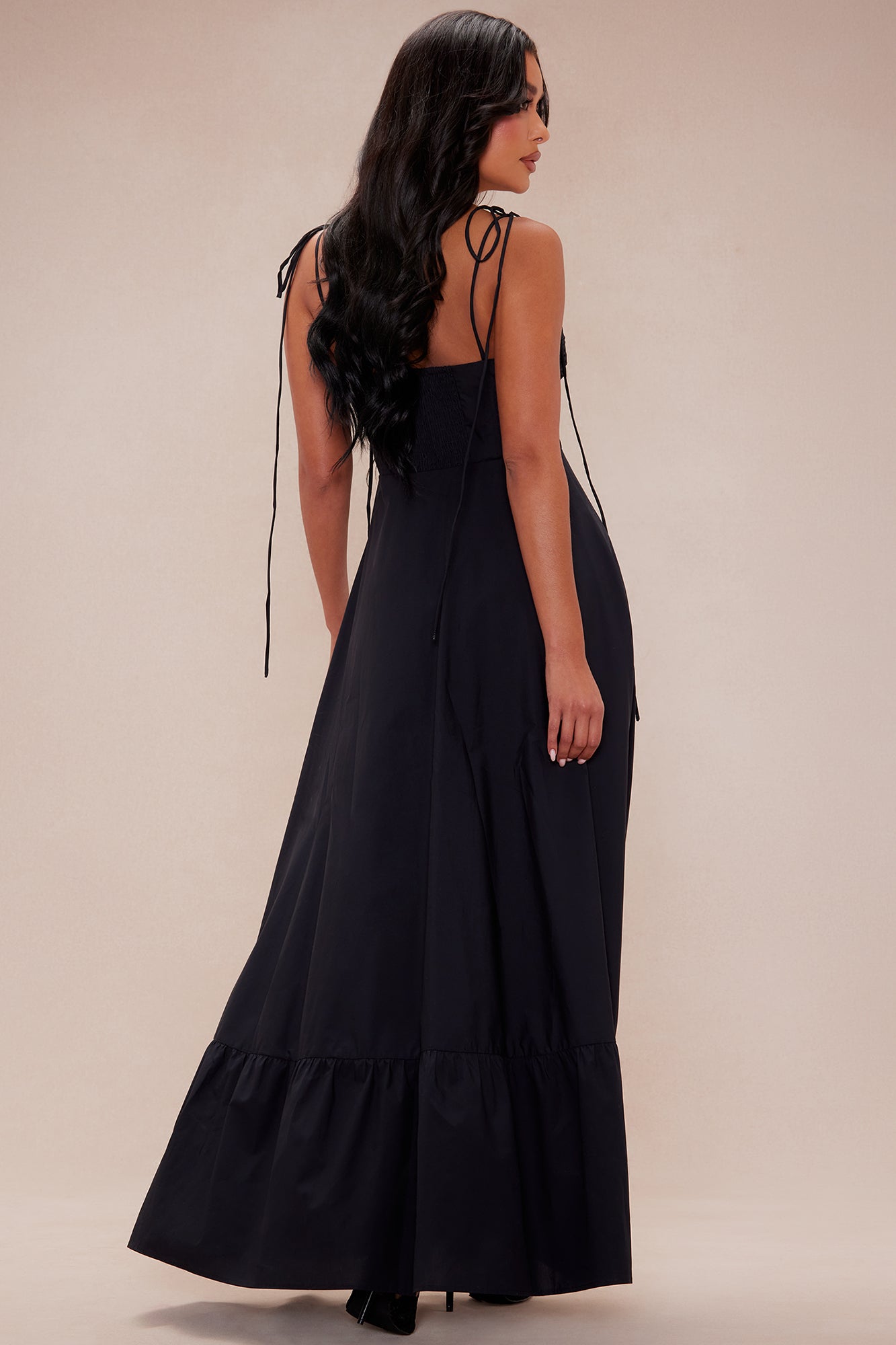 Alison Poplin Maxi Dress - Black - Image 4