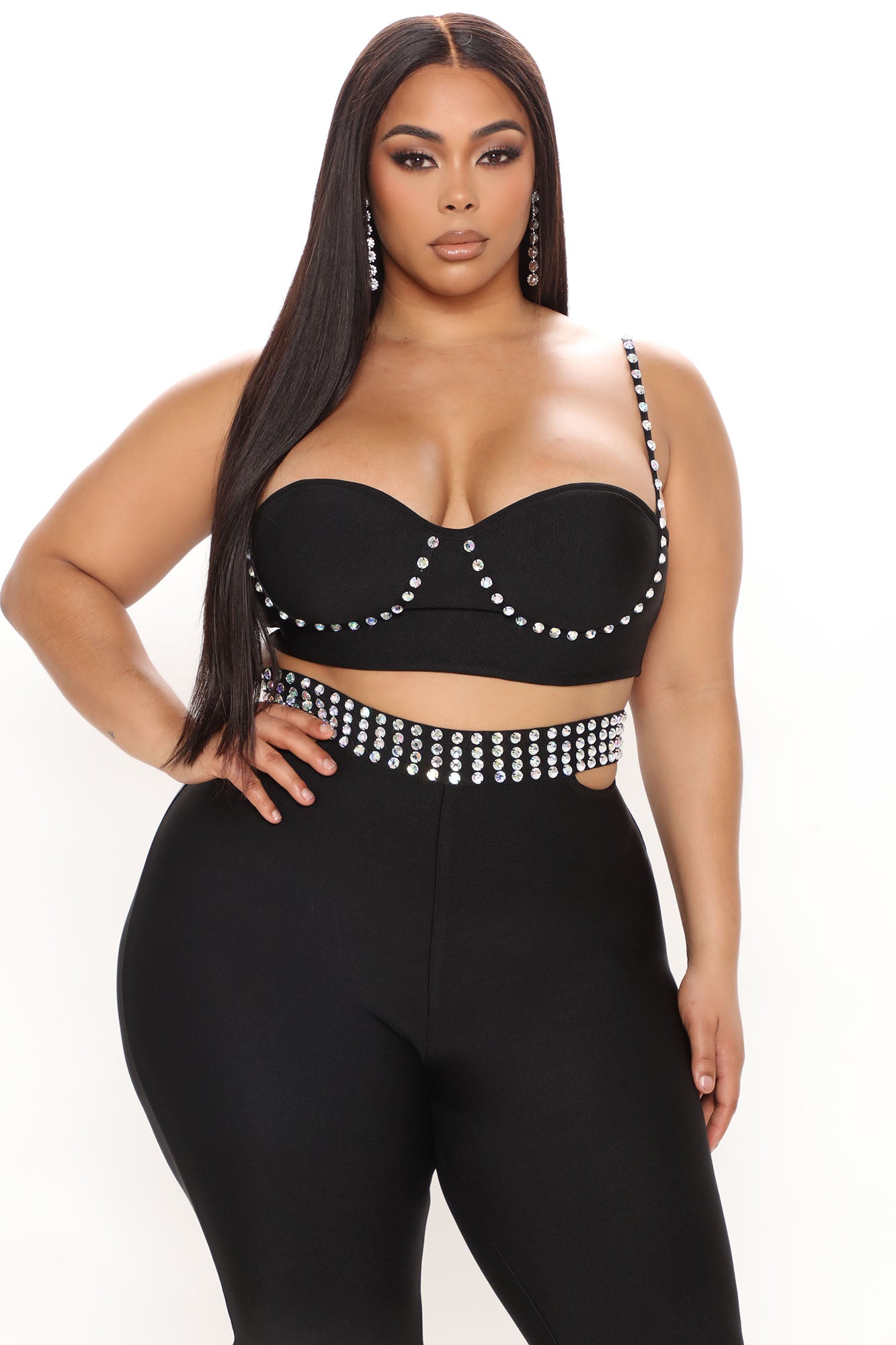 Stud At The Club Pant Set - Black - Image 6