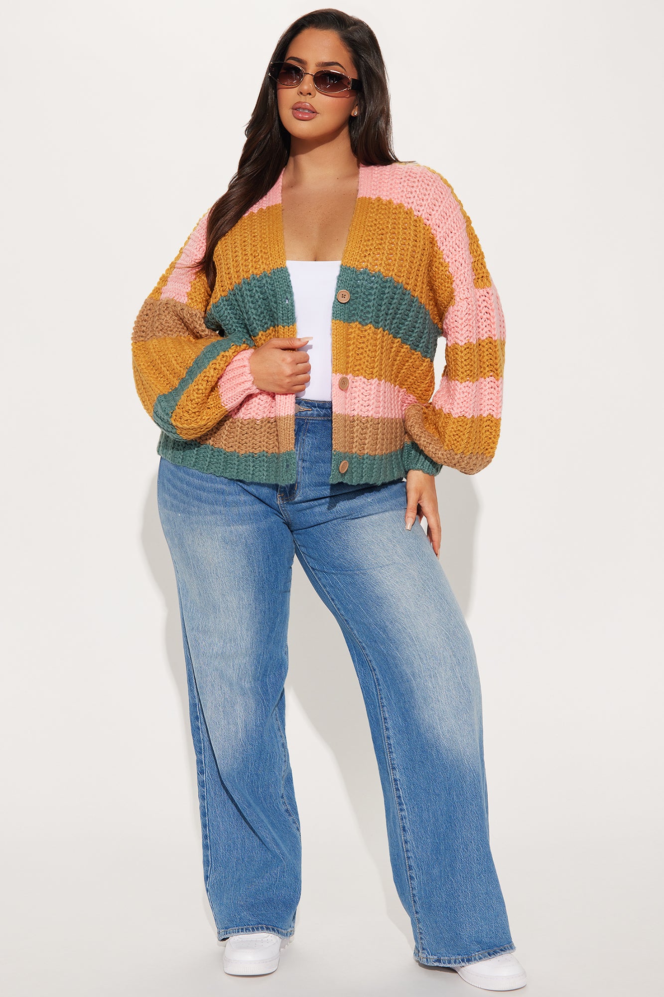 Dreamy Chunky Knit Cardigan - Multi Color - Image 5