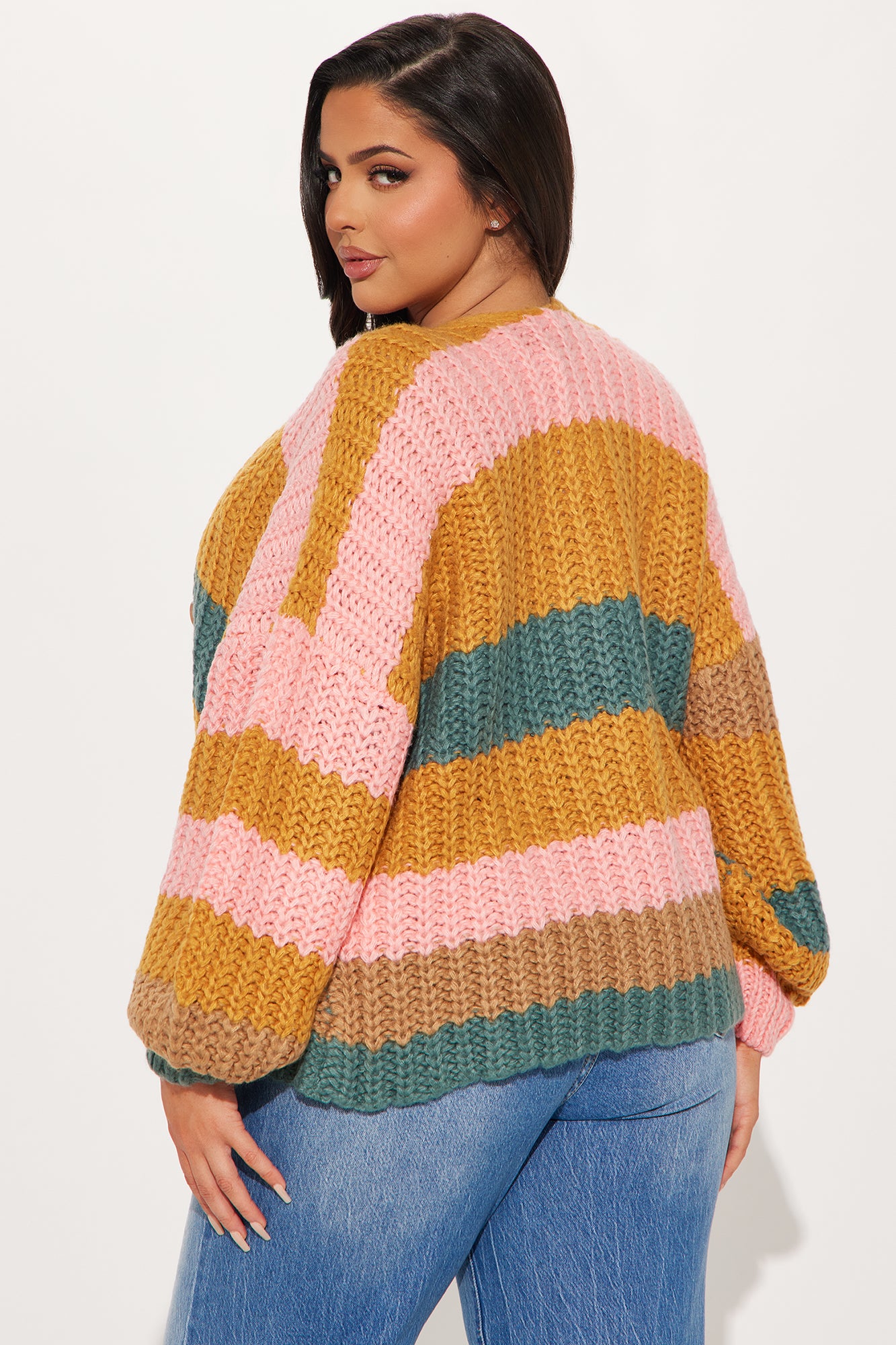 Dreamy Chunky Knit Cardigan - Multi Color - Image 6