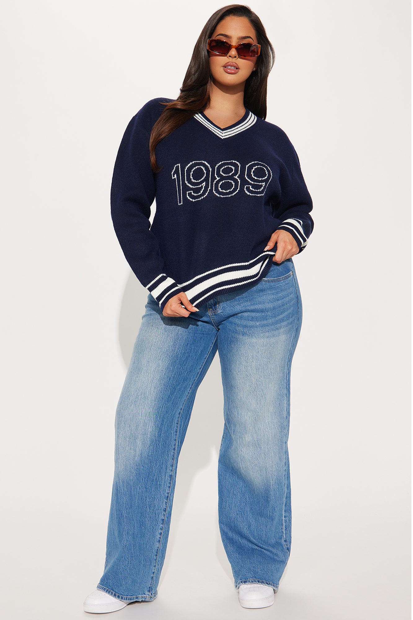 Set In My Goals Varsity Sweater - Navy/combo - Image 5
