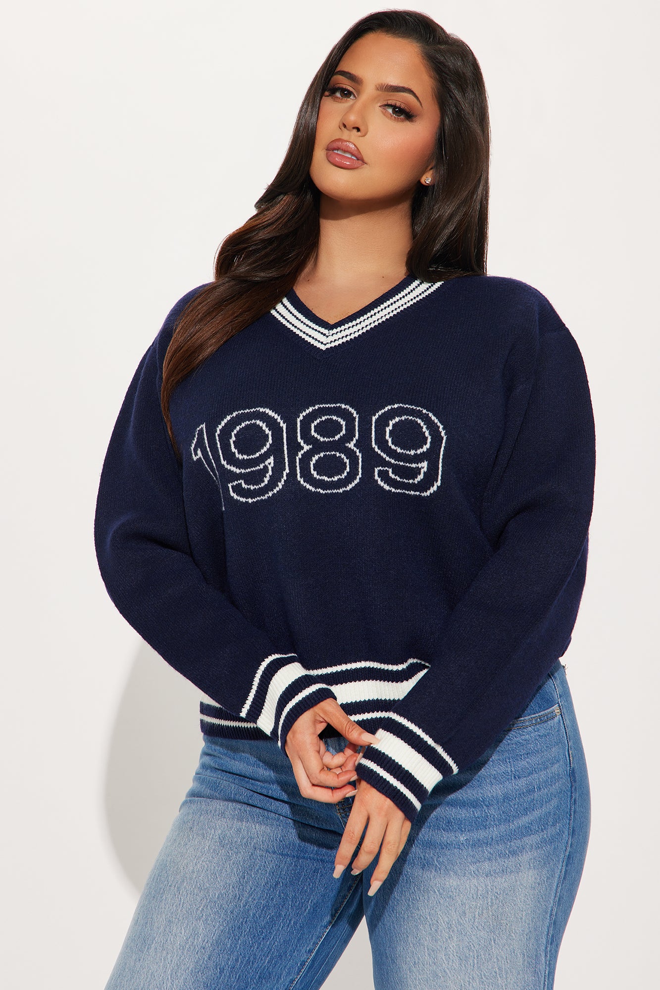 Set In My Goals Varsity Sweater - Navy/combo - Image 4