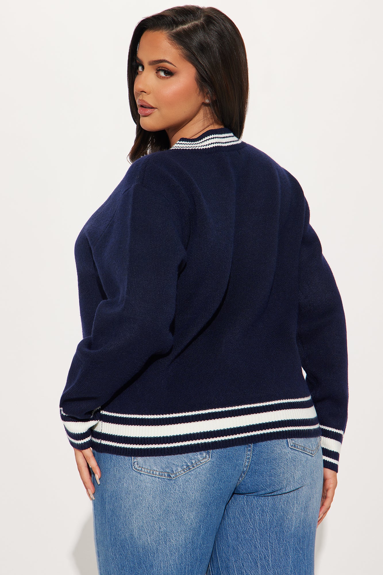 Set In My Goals Varsity Sweater - Navy/combo - Image 6