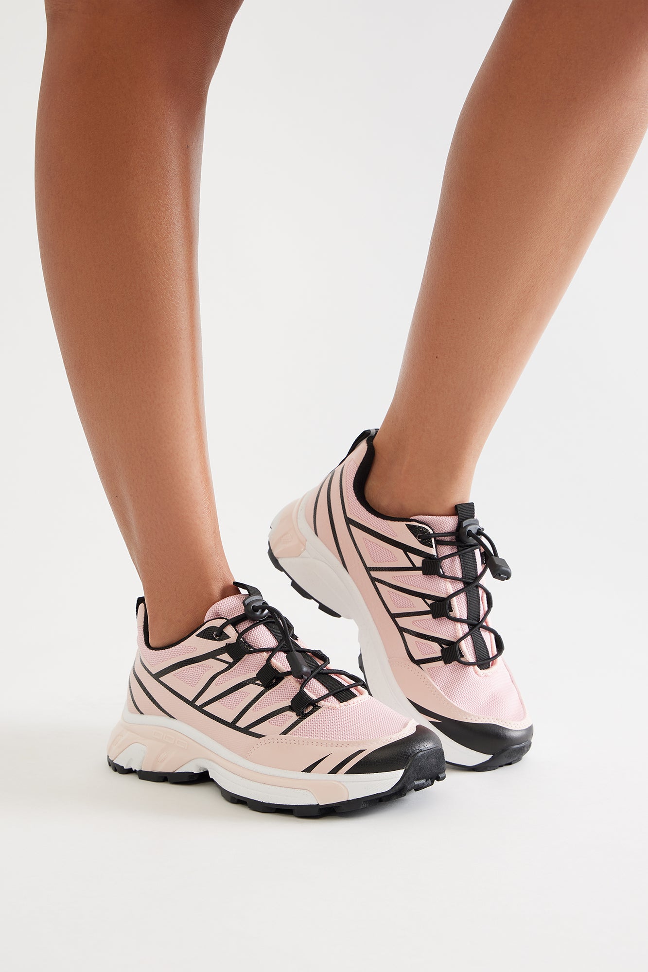 Geo Lace Up Sneakers - Pink/combo - Image 5