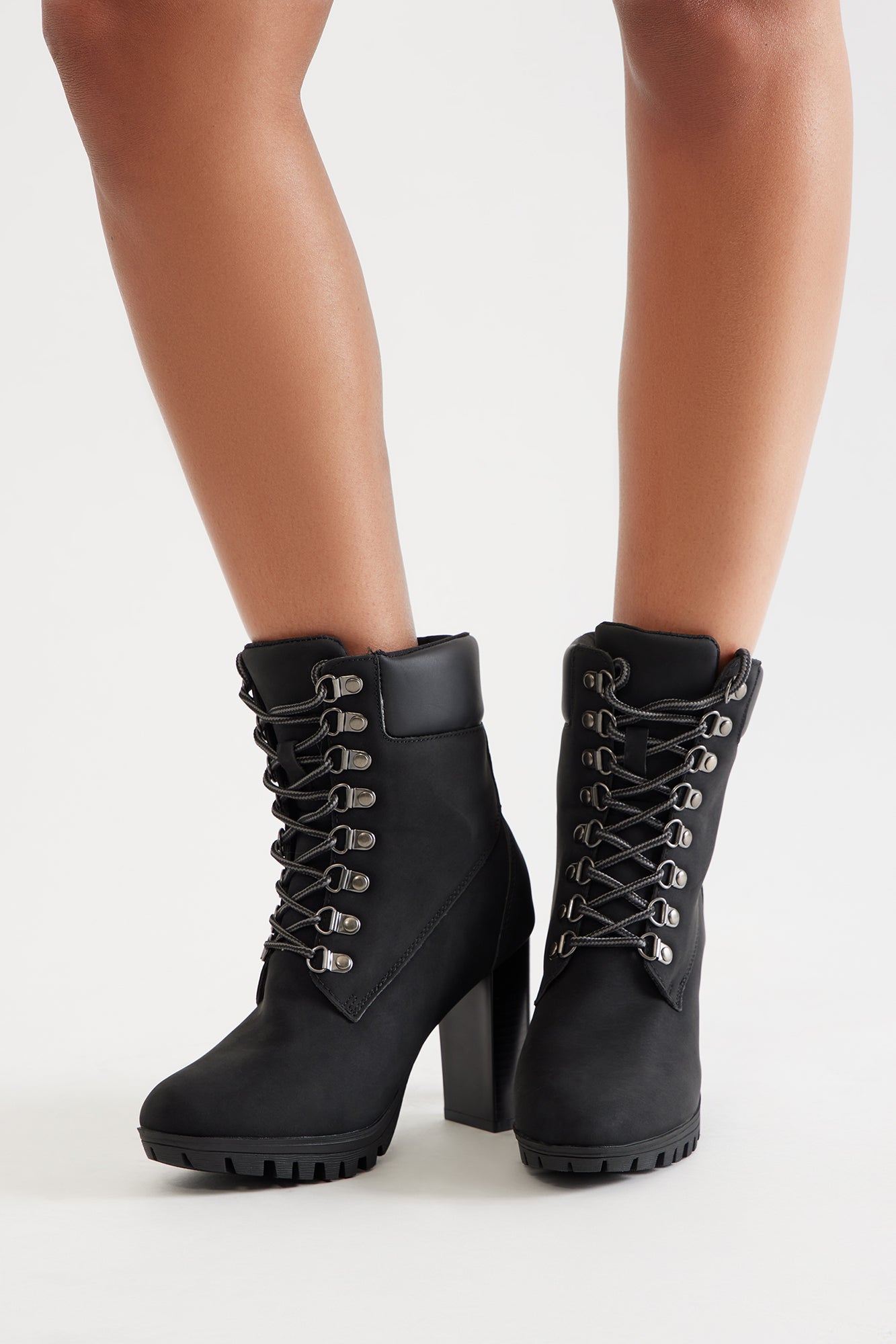 Bowen Lace Up Booties - Black - Image 4