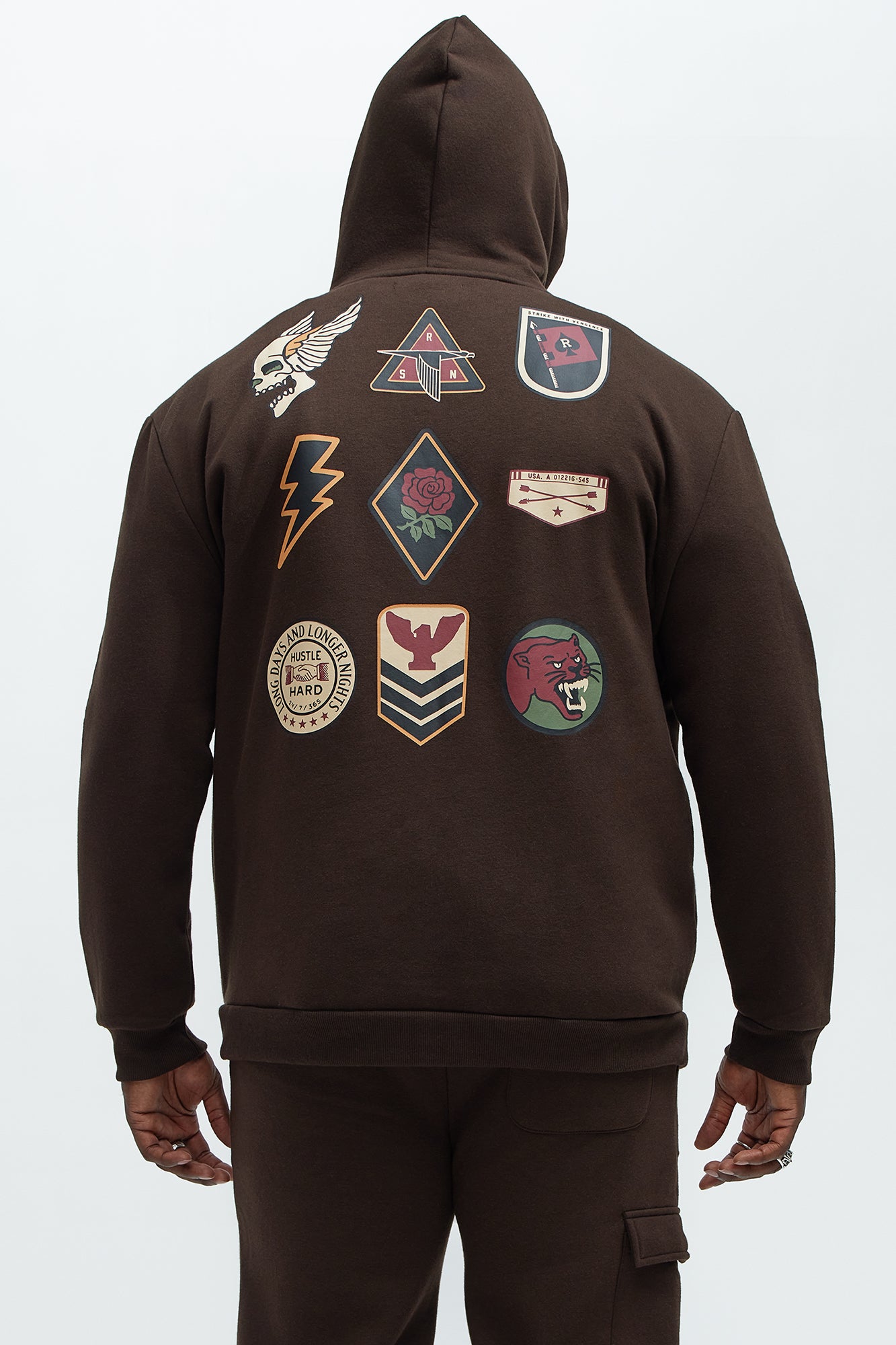 Valor Patches Hoodie - Brown - Image 7