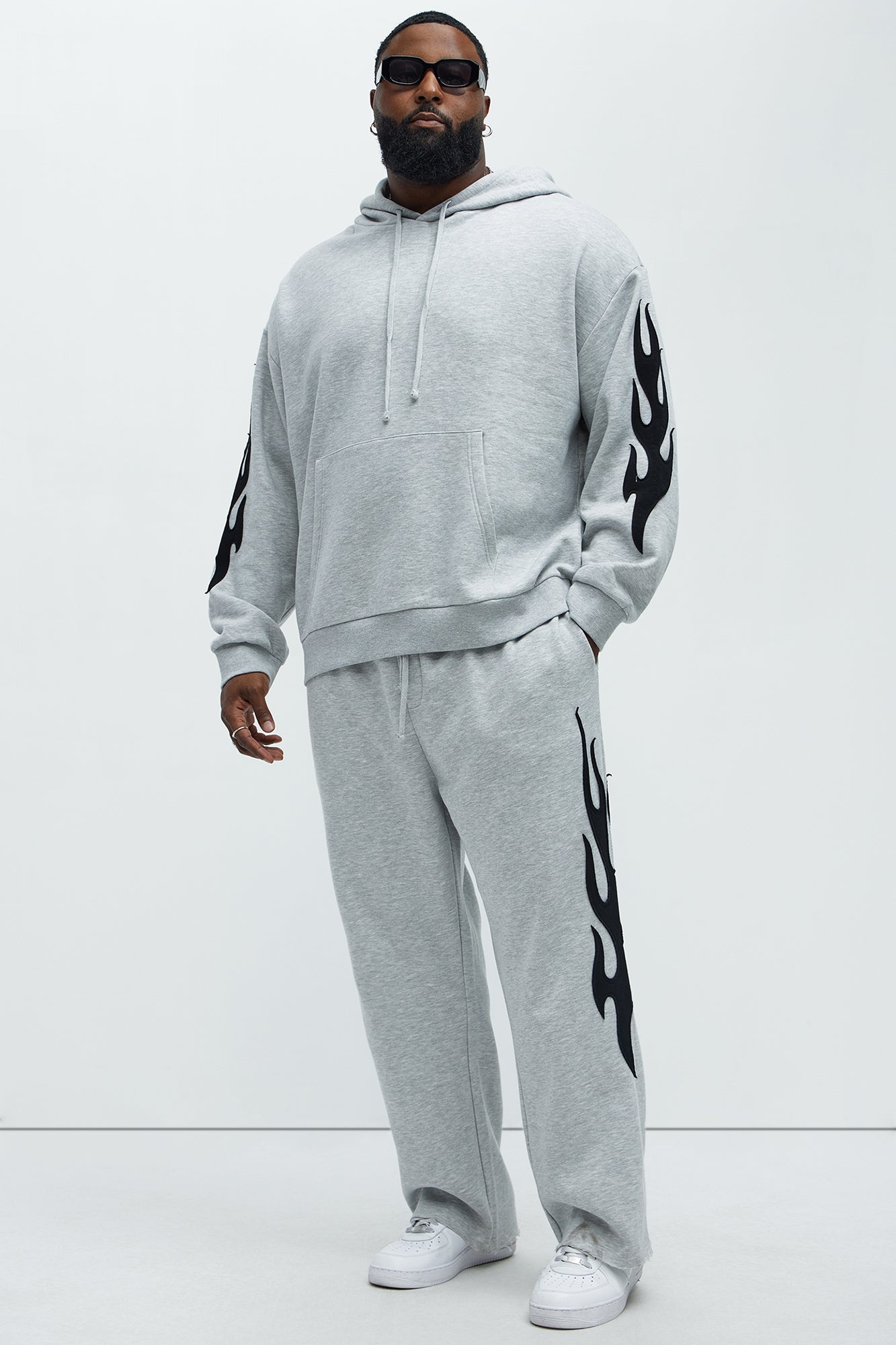 Flame Time Tyson Hoodie - Heather Grey - Image 6