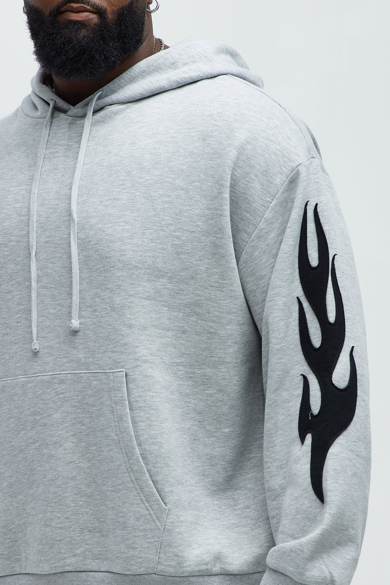 Flame Time Tyson Hoodie - Heather Grey - Image 7