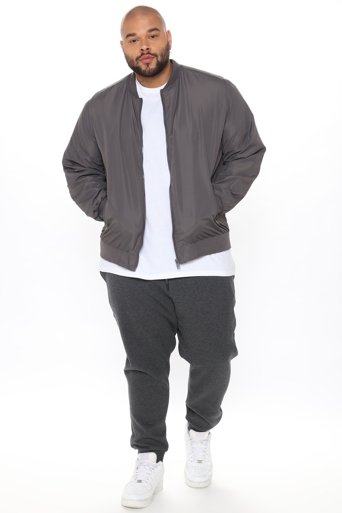 Eddie Bomber Jacket - Charcoal - Image 5