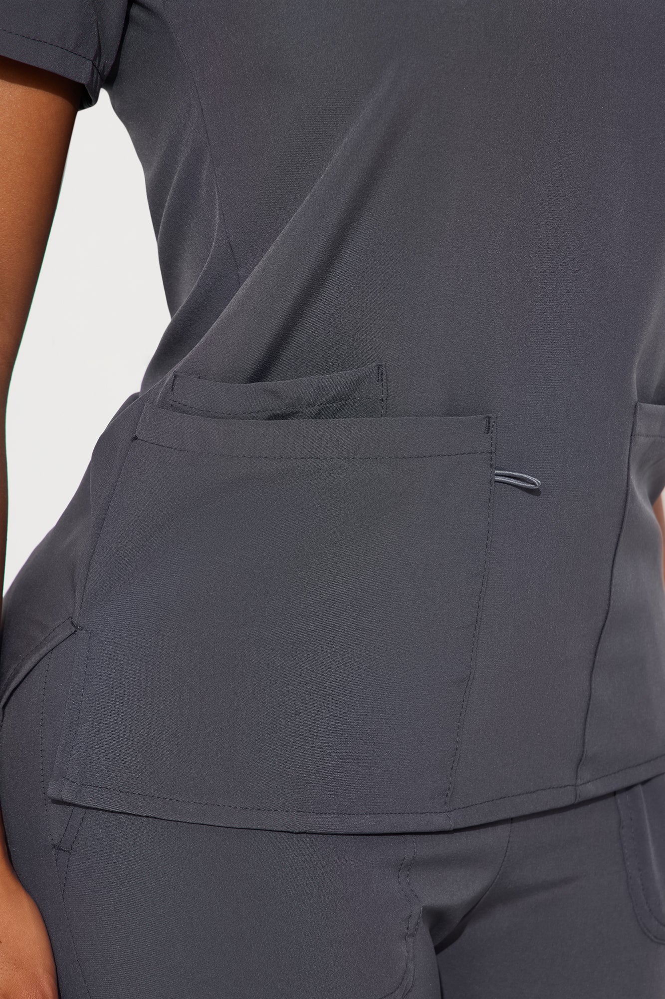 Working On It Stretch Uniform Scrub Jogger Set - Charcoal - Image 3