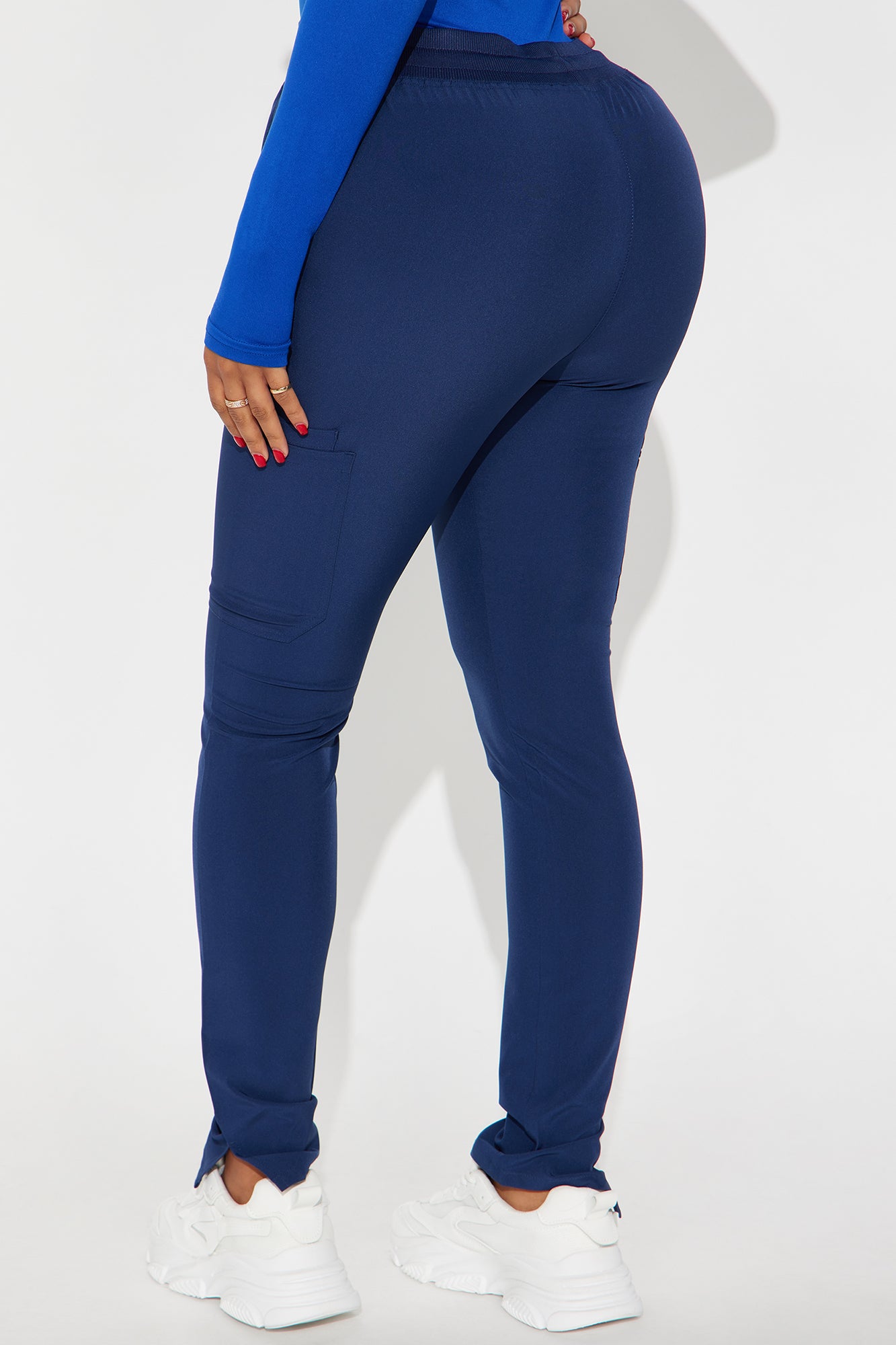 On The Clock Stretch Tapered Uniform Scrub Pants - Navy - Image 5