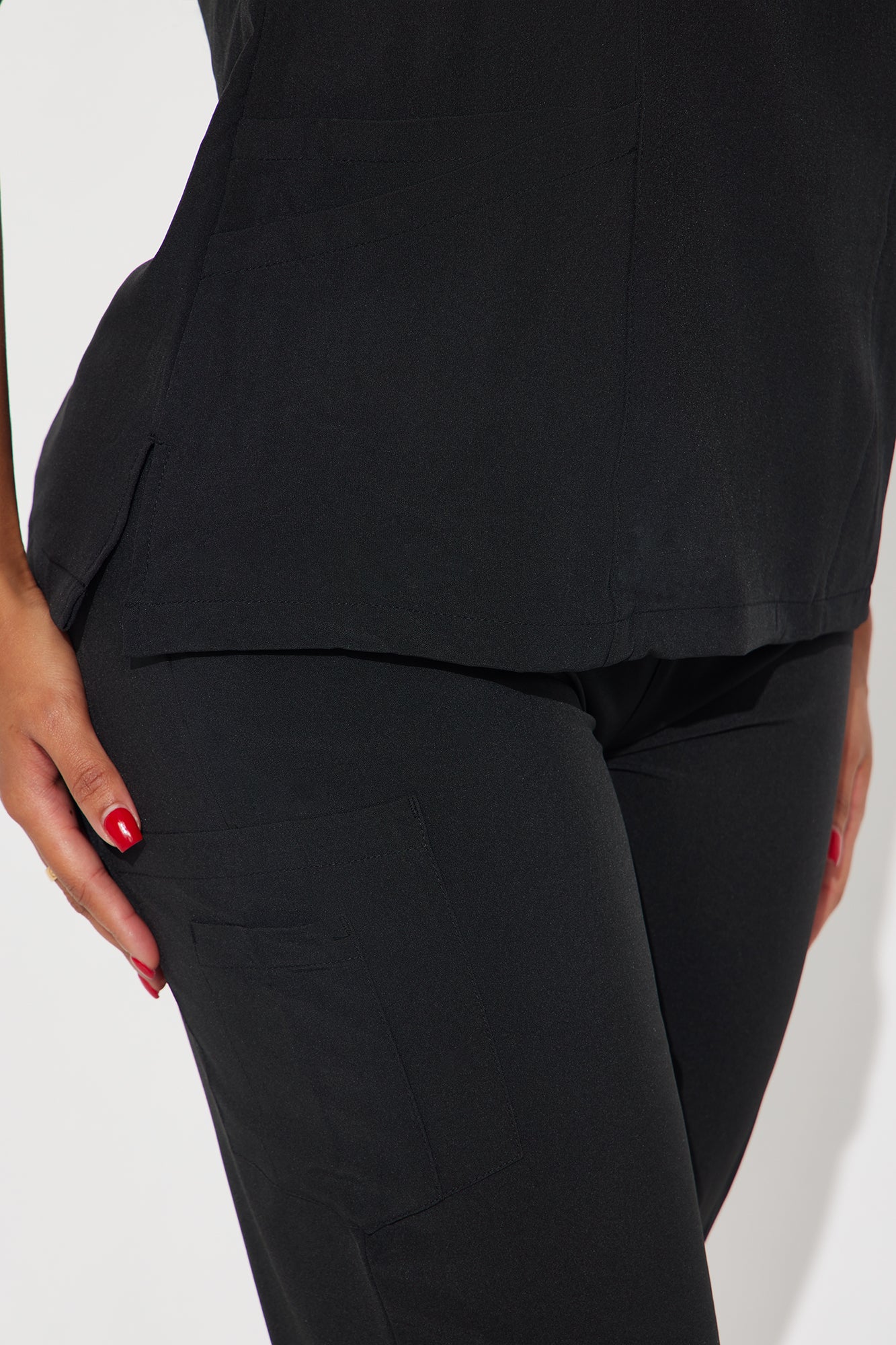 Caretaker 4 Way Stretch Uniform Scrub Set - Black - Image 4