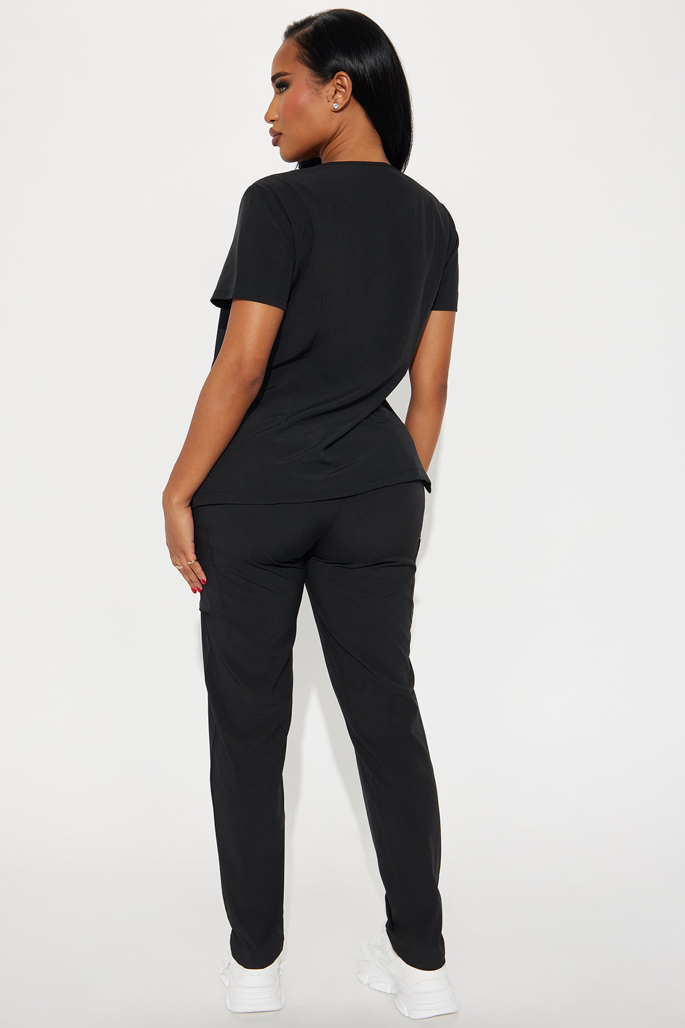 Caretaker 4 Way Stretch Uniform Scrub Set - Black - Image 5