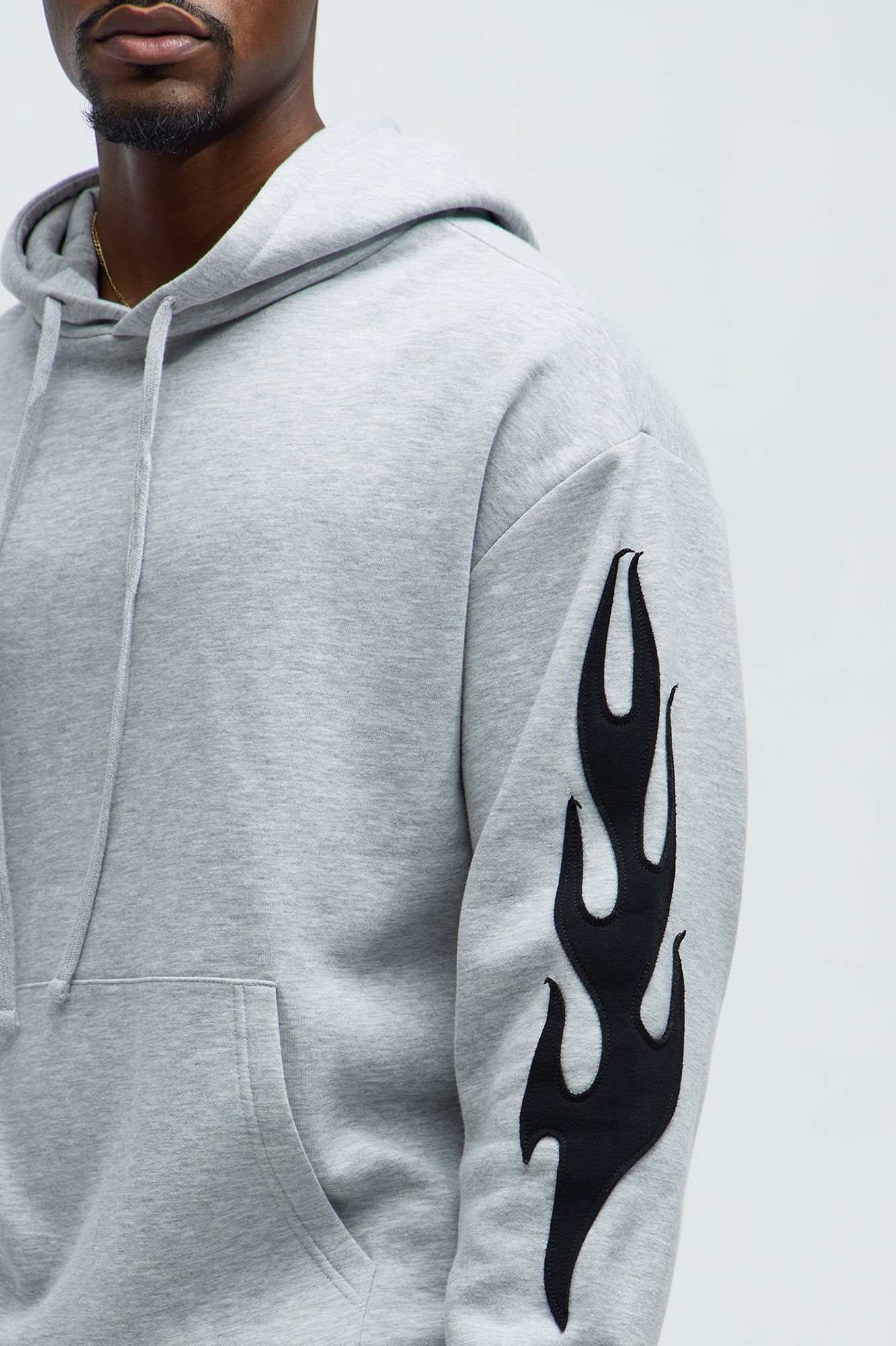 Flame Time Tyson Hoodie - Heather Grey - Image 3