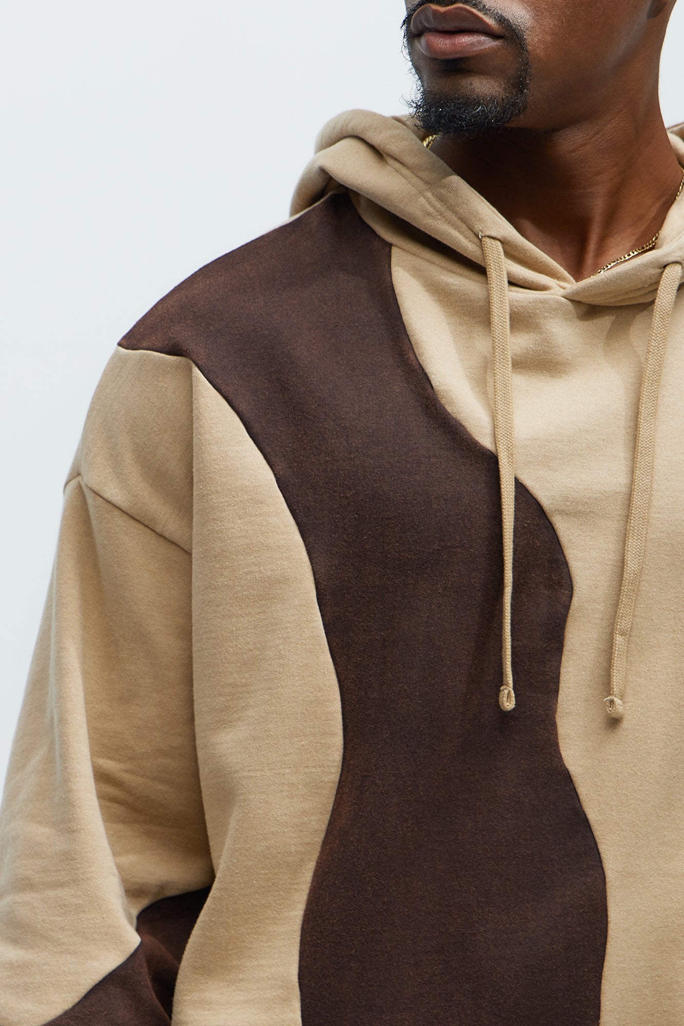 Washed Abstract Hoodie - Brown - Image 3