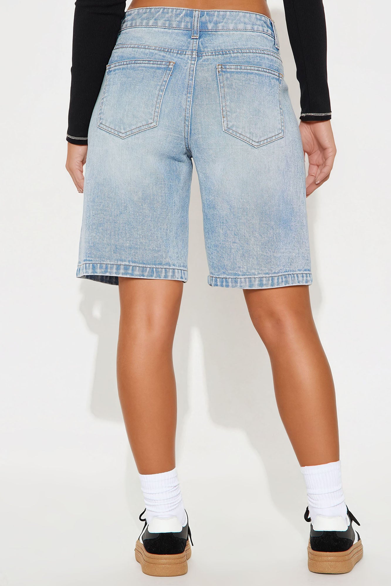 In Sequence Super Soft Denim Jorts - Light Wash - Image 3