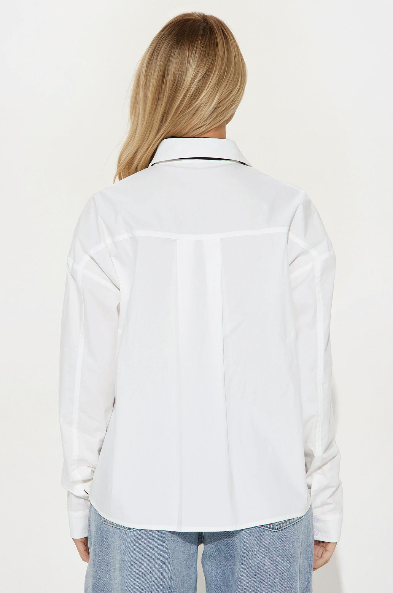 Always Proper Poplin Tie Shirt - White/Black - Image 4