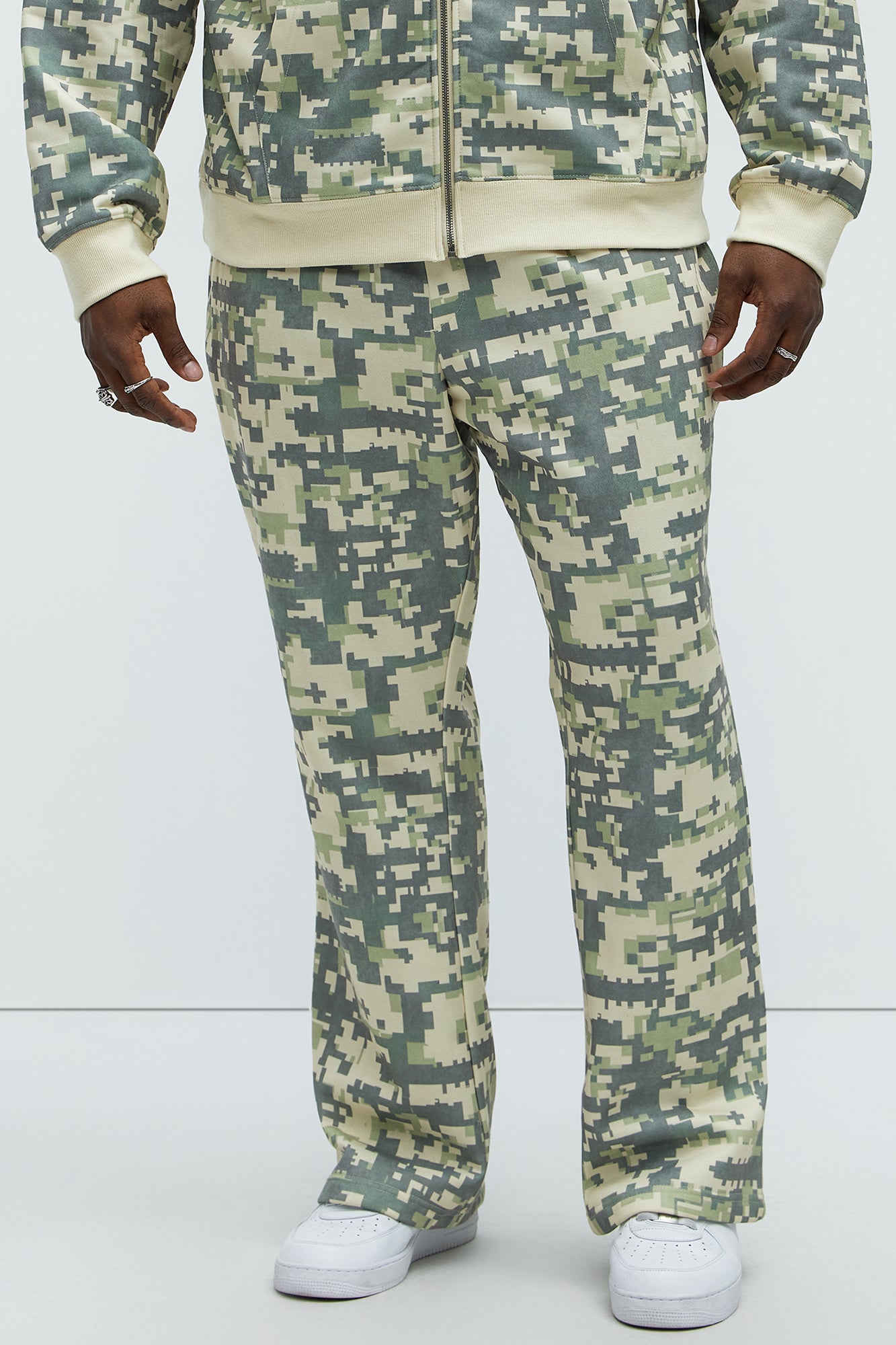 Digi Camo Skinny Flare Sweatpants - Green/combo - Image 5