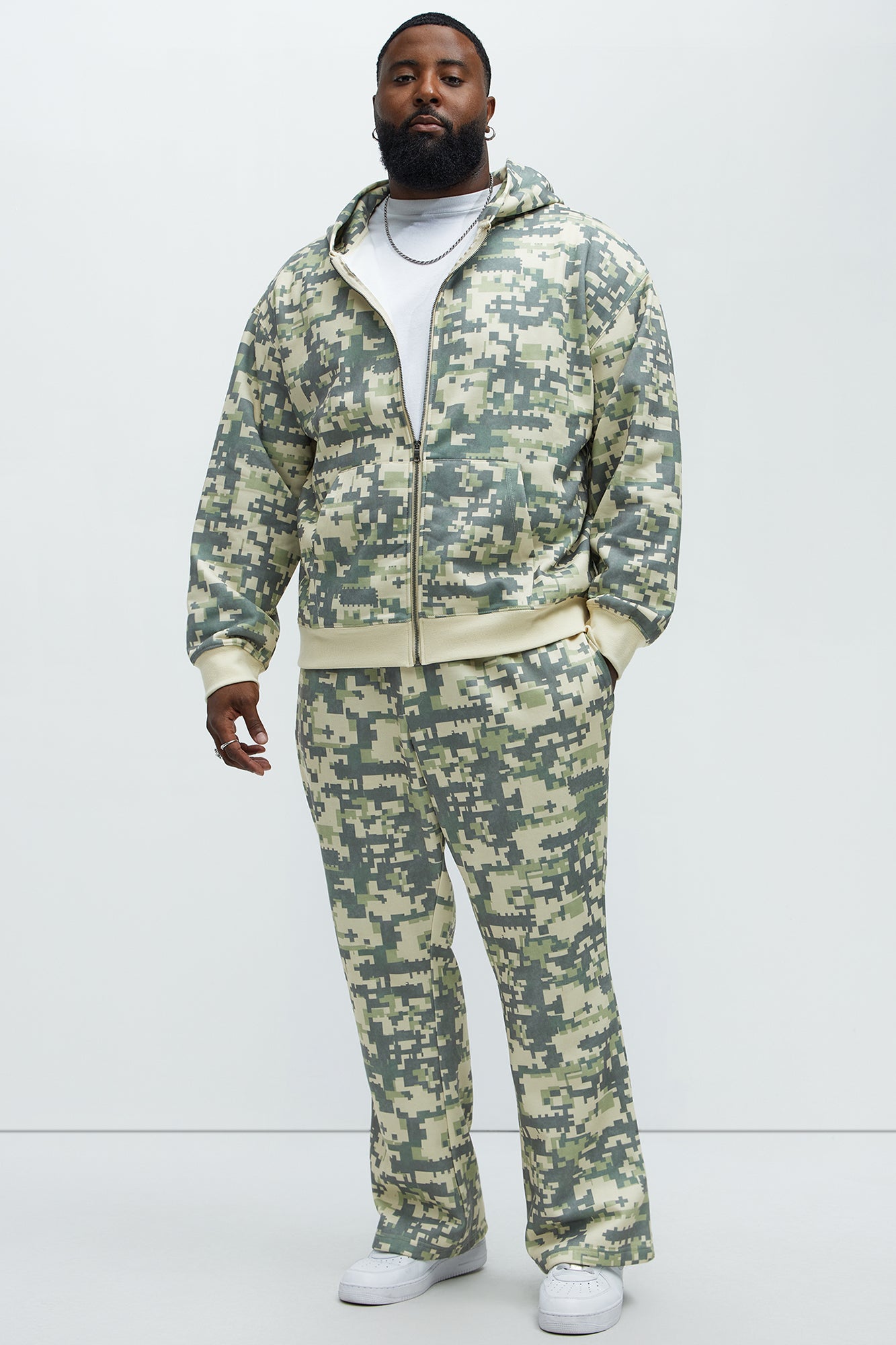 Digi Camo Skinny Flare Sweatpants - Green/combo - Image 6