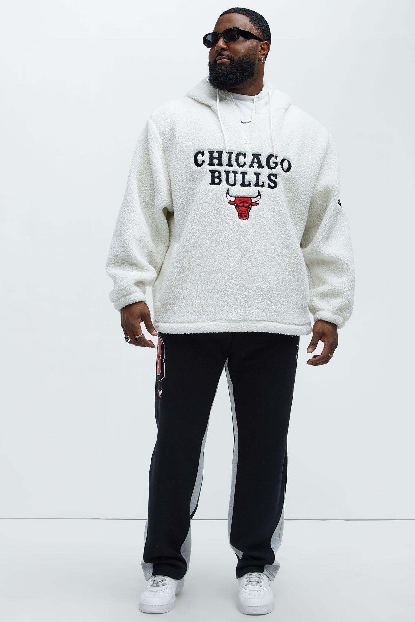 Bulls Sherpa Hoodie - White - Image 7
