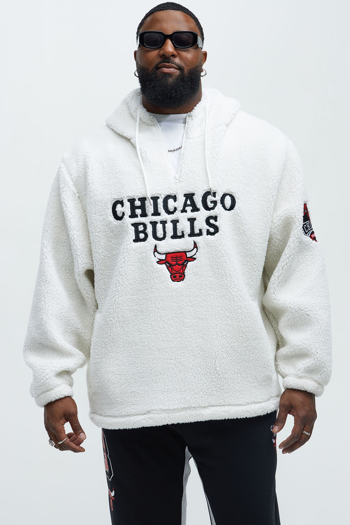 Bulls Sherpa Hoodie - White - Image 6