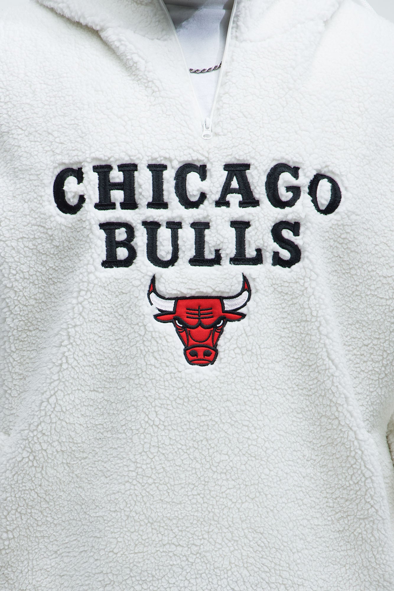 Bulls Sherpa Hoodie - White - Image 8