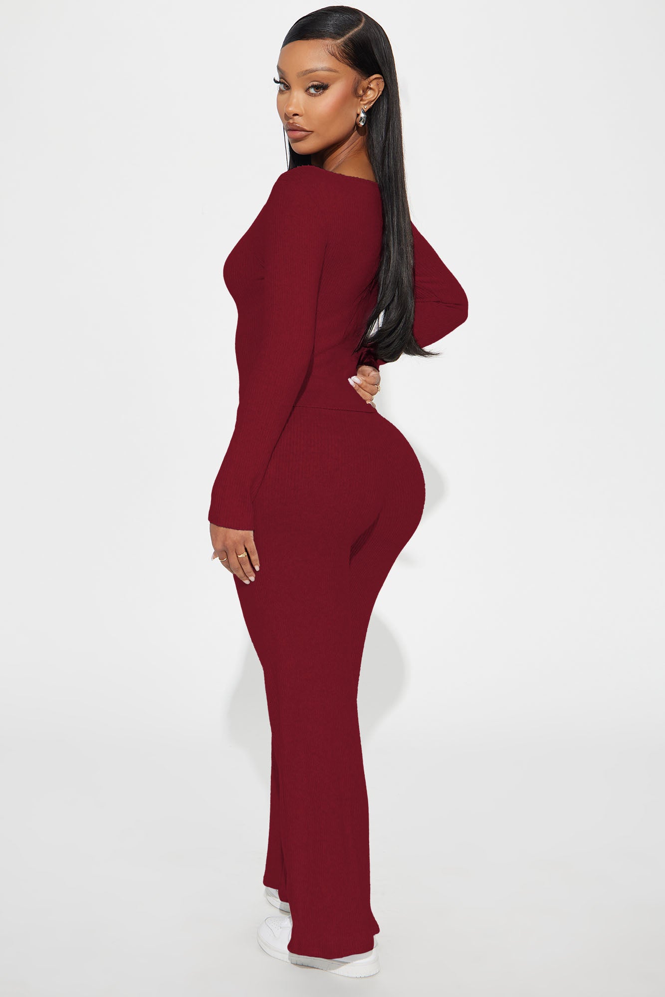 Petite Harper Cozy Pant Set - Red - Image 3