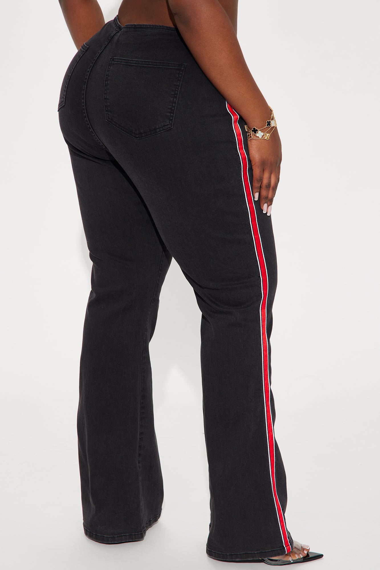 Brayden Button Up Flare Jeans - Black Wash - Image 6