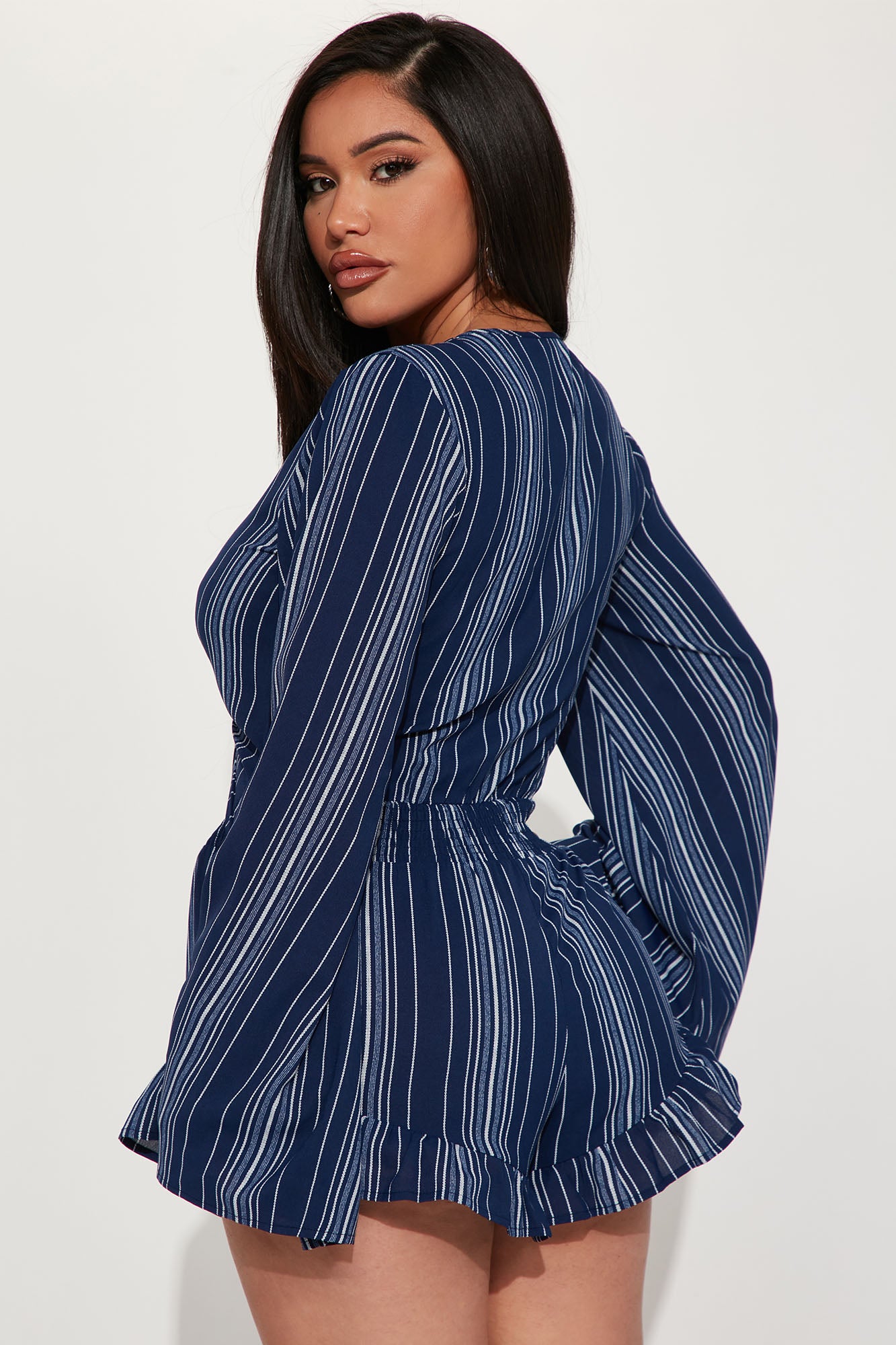 Tulum Stripe Romper - Navy - Image 3