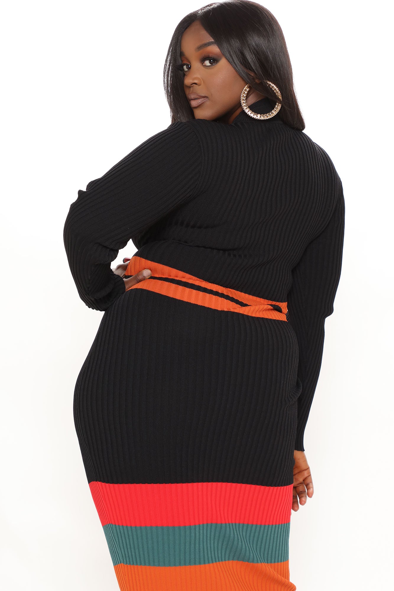 Amazing Grace Sweater Midi Dress - Black/combo - Image 8