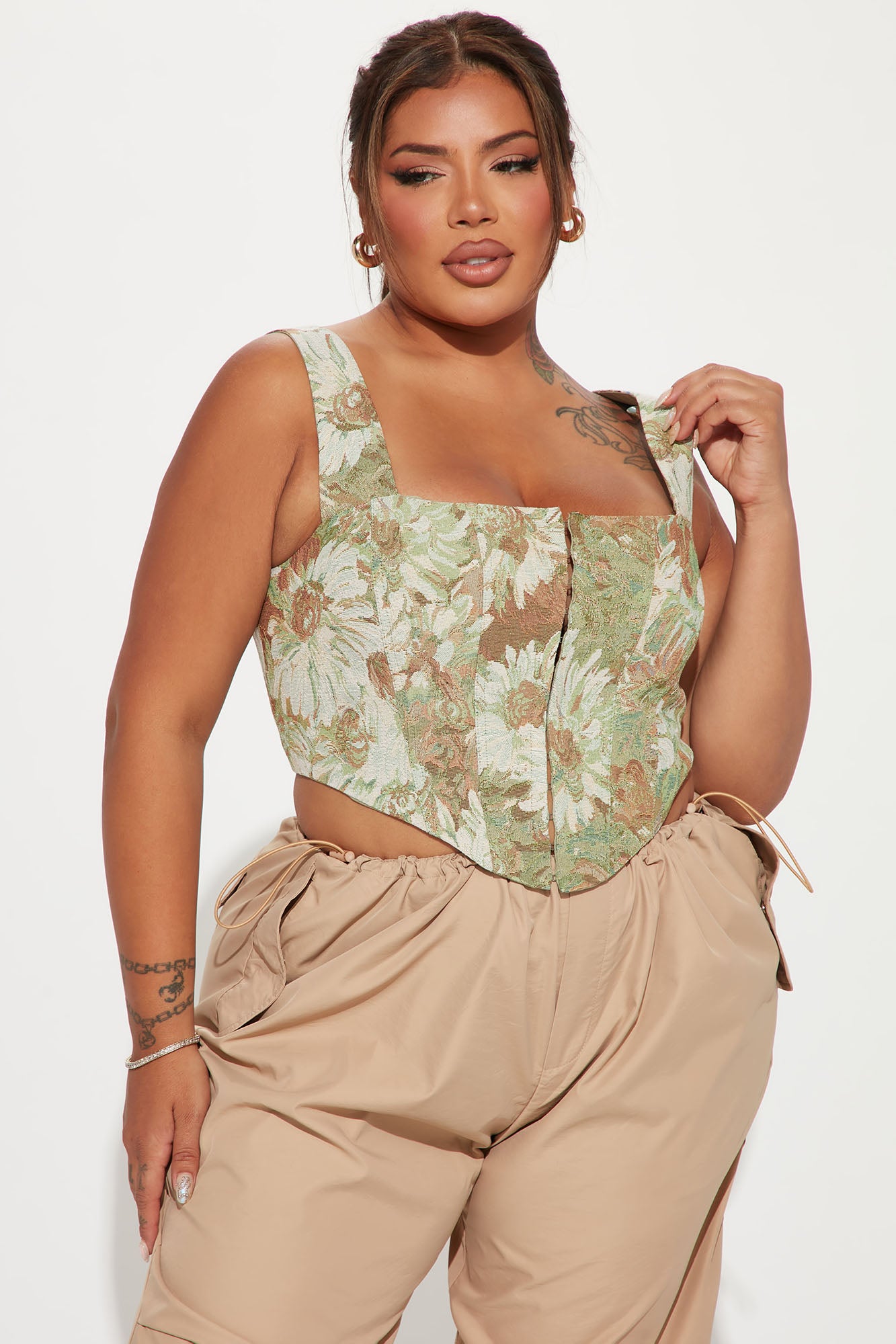 More Than A Dream Corset Top - Sage/combo - Image 5