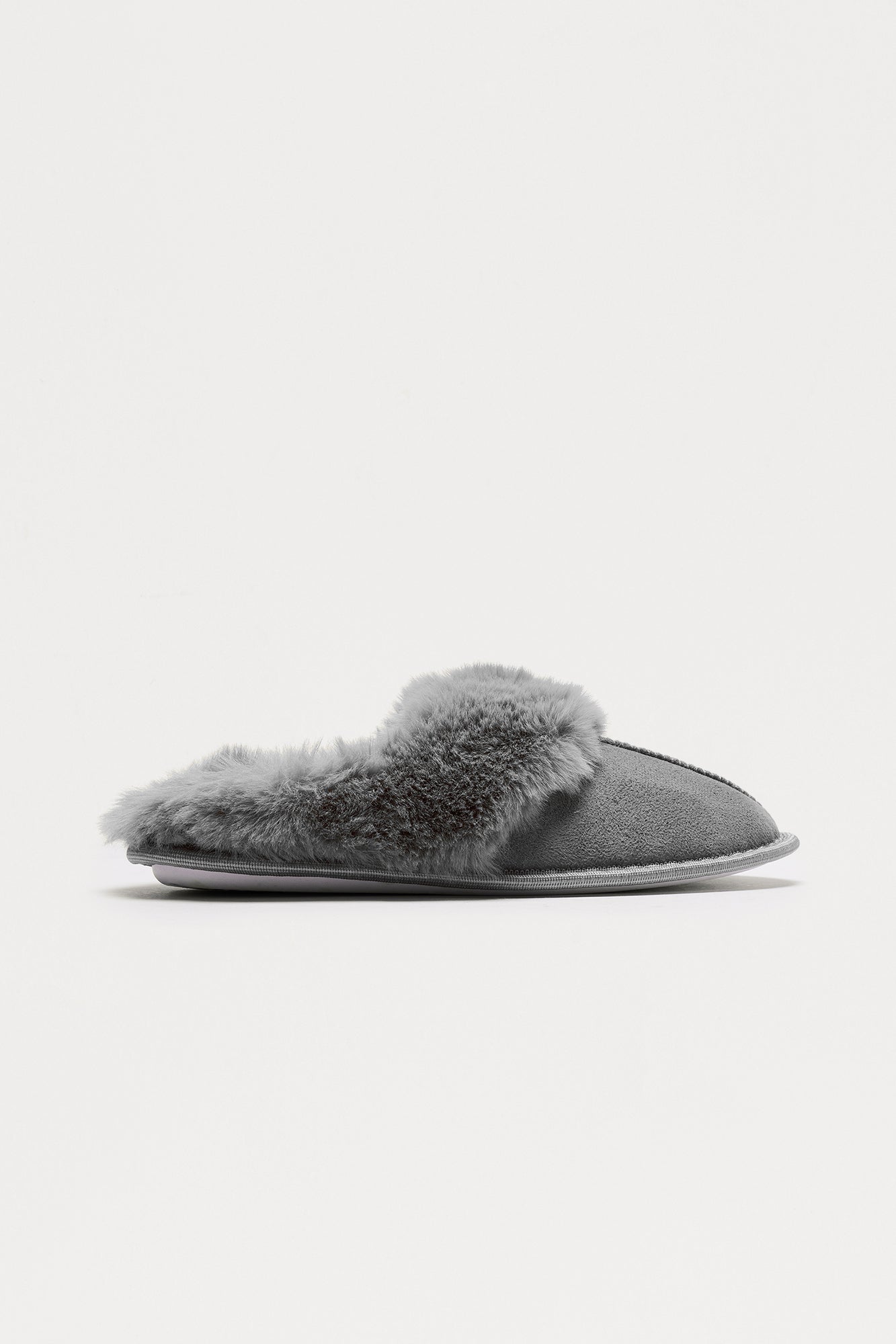 Cuddle Weather Fur Trim Slippers - Grey - Image 4