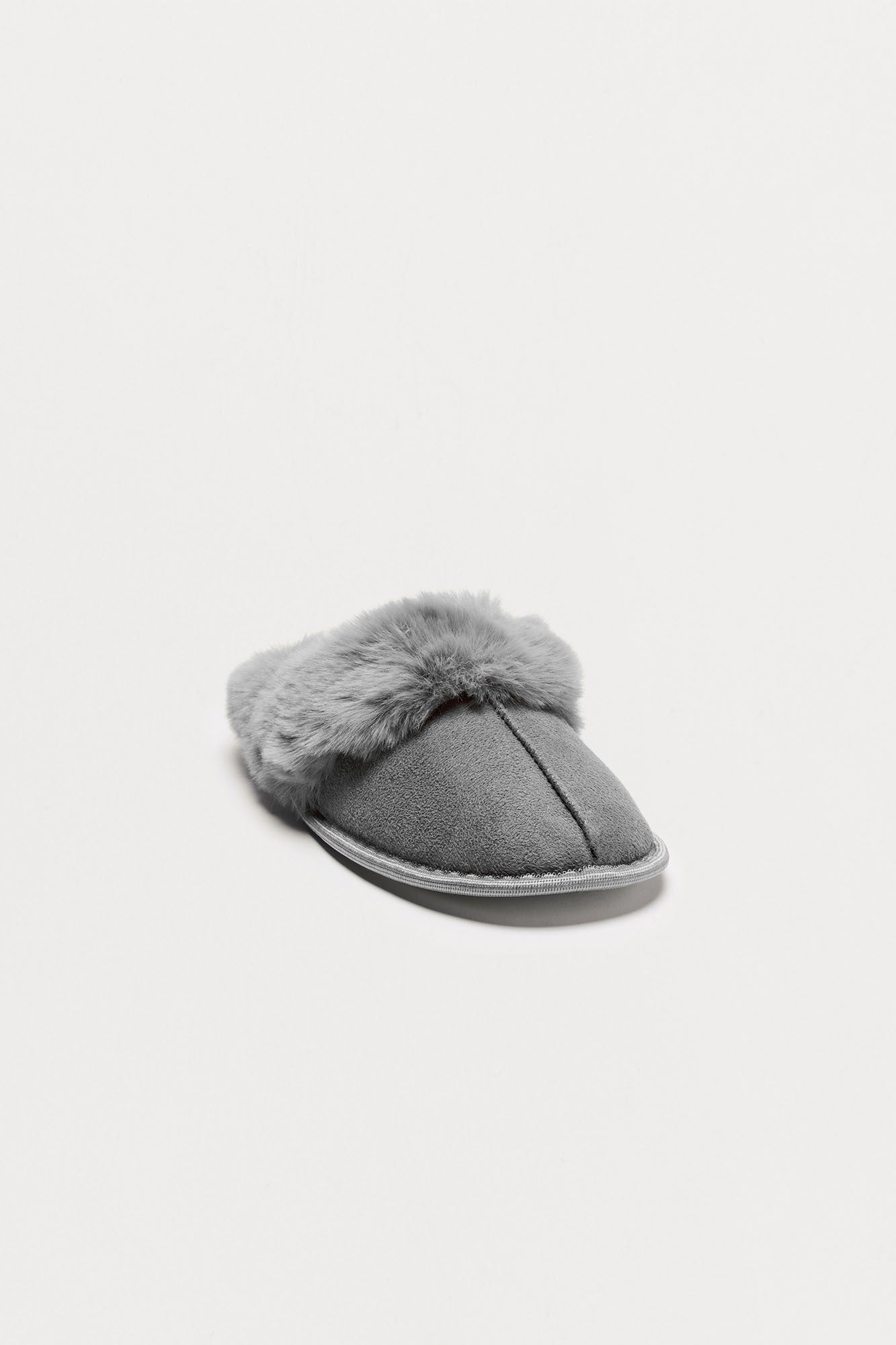 Cuddle Weather Fur Trim Slippers - Grey - Image 3