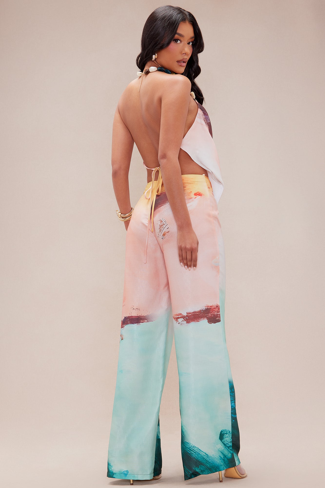 Mykonos Beaded Pant Set - Multi Color - Image 4