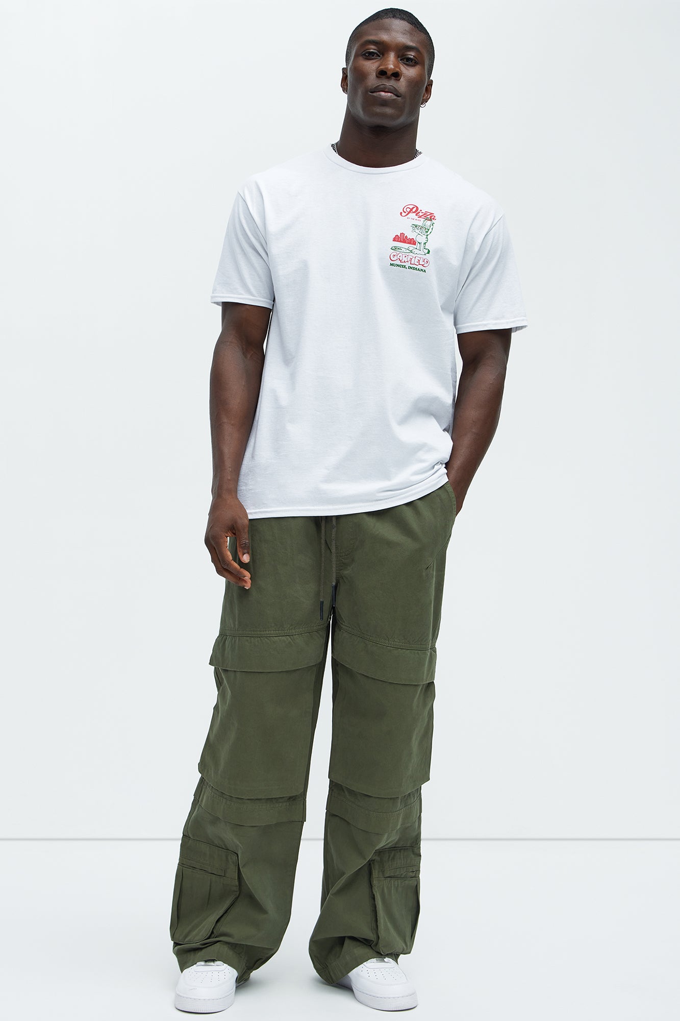 Rylan Wide Leg Cargo Pants - Olive - Image 3