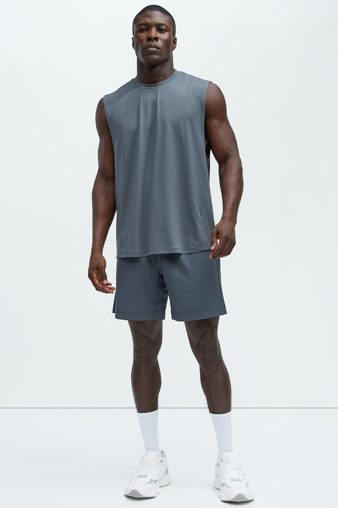 Vital Active Cut Off Tee - Charcoal - Image 3