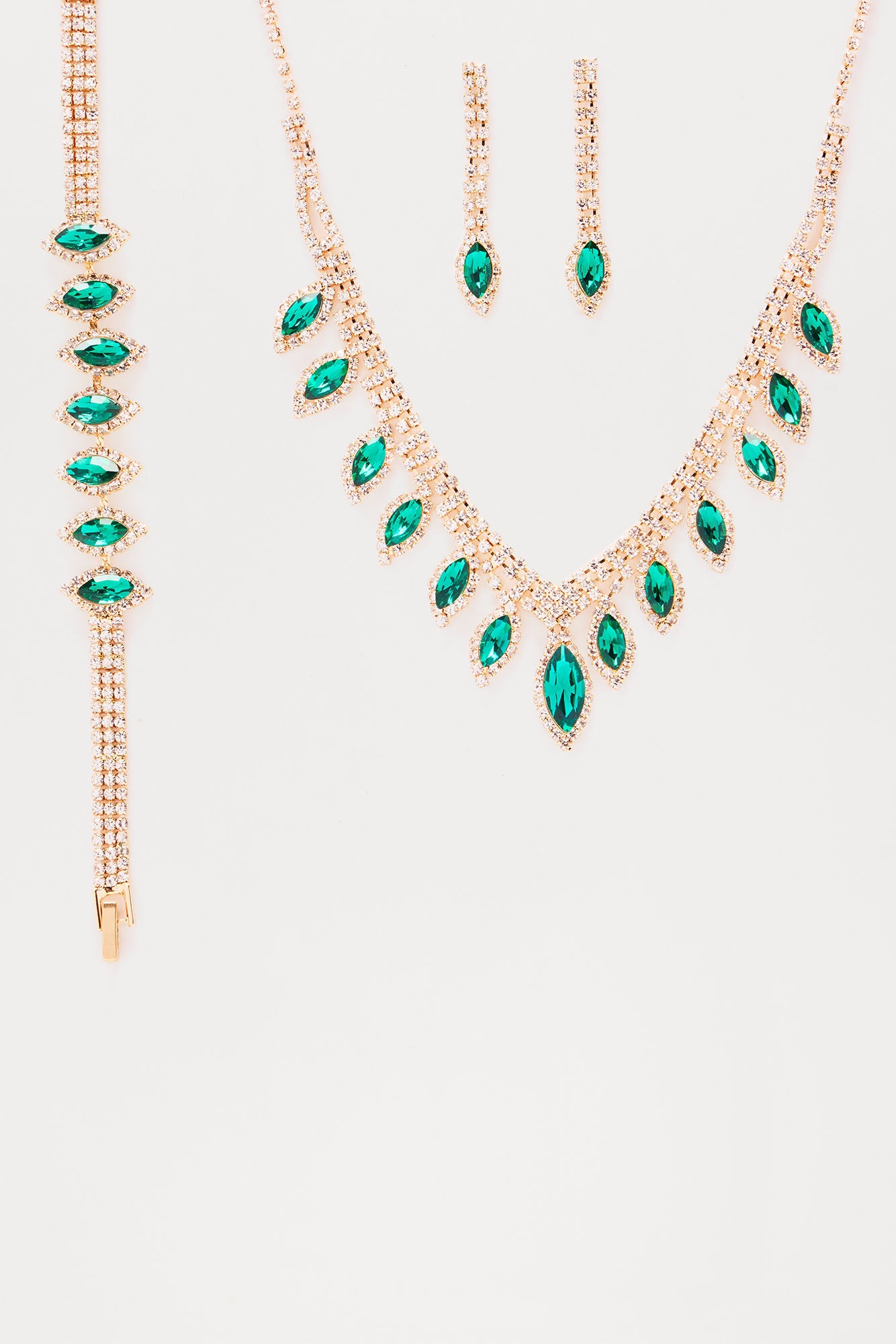 VIP Only 3 Piece Jewelry Set - Gold/Green - Image 5