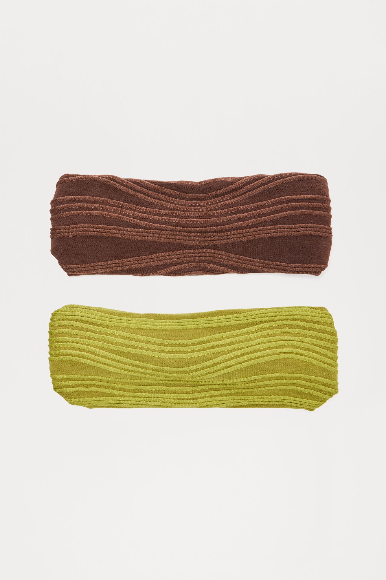 Wide 2 Piece Headbands - Green/combo - Image 3