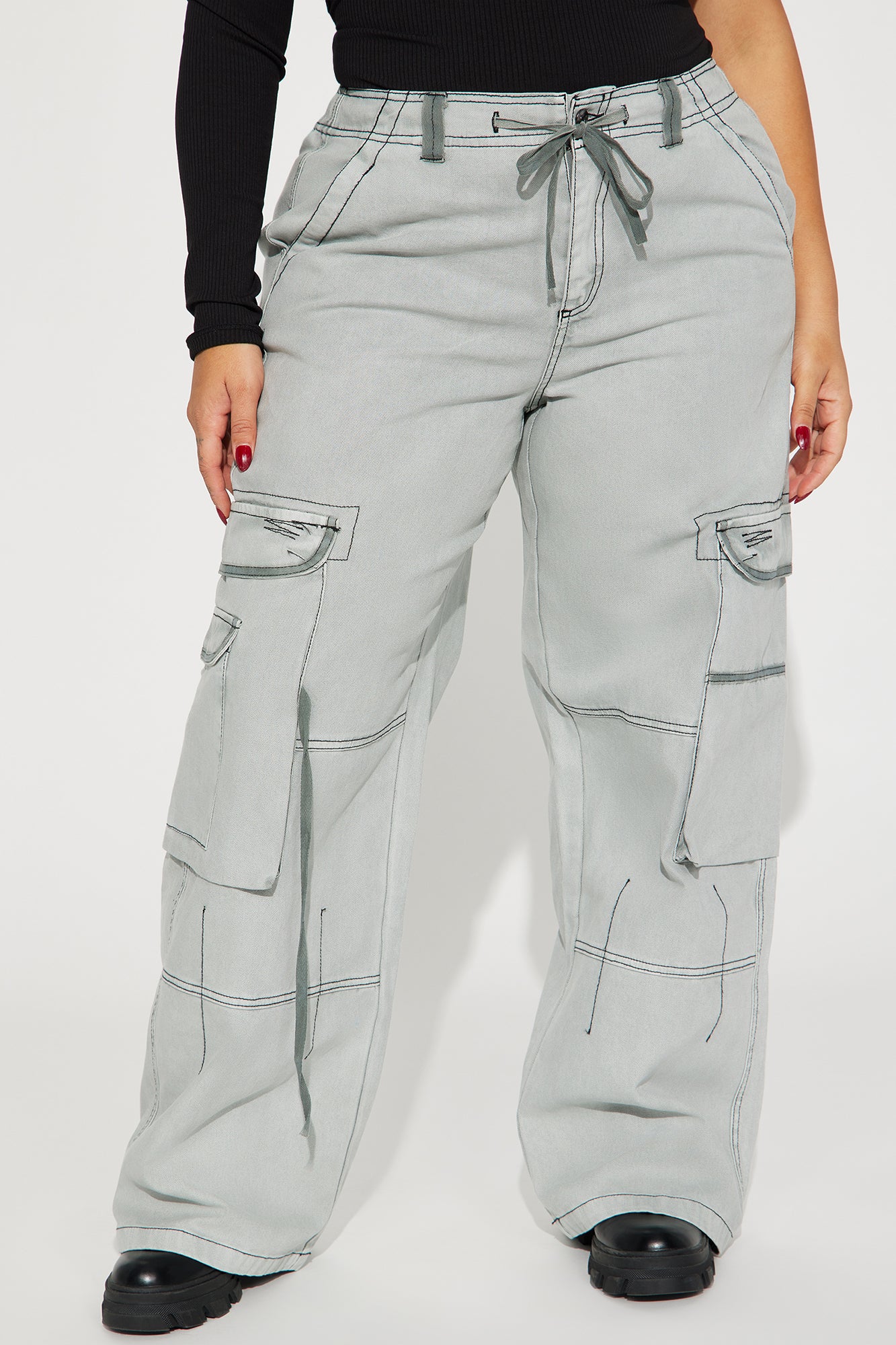 Think Twice Cargo Pant - Grey - Image 5