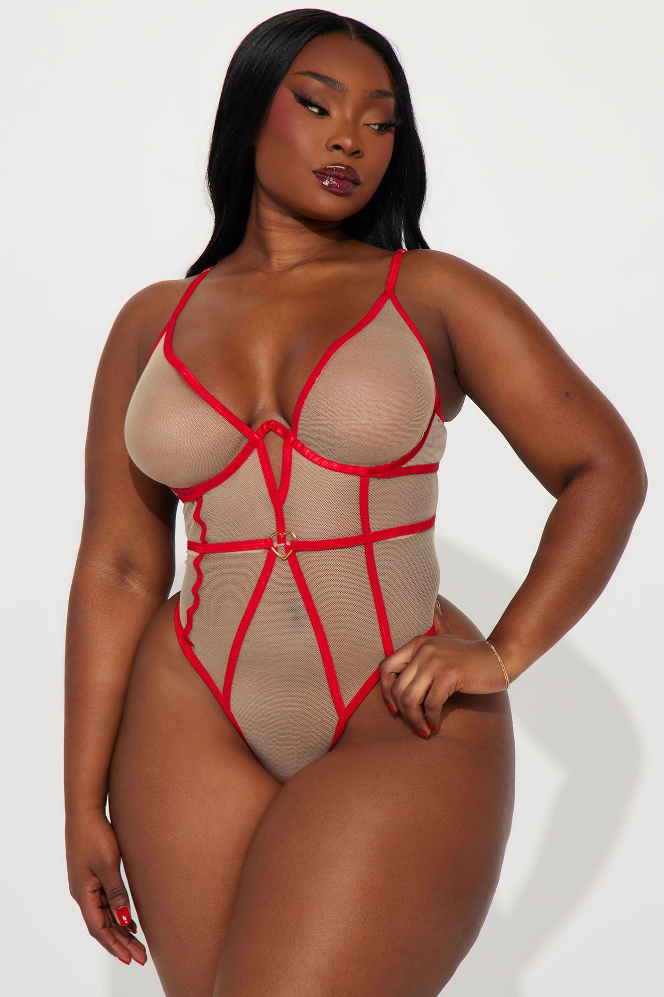 Love Me Lights Out Teddy - Nude/combo - Image 4