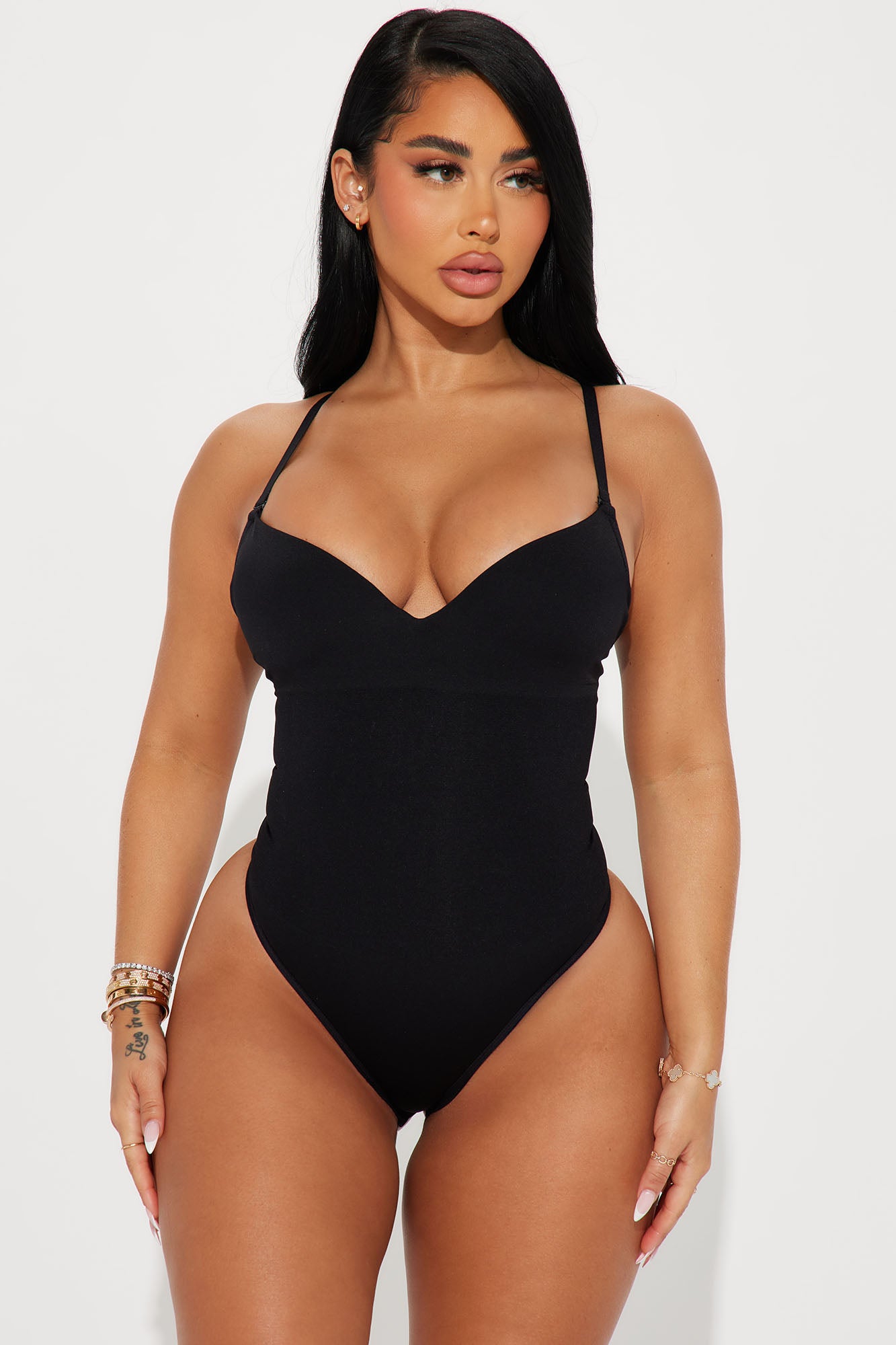 Get Snatched Compression Shapewear Bodysuit - Black - Image 3