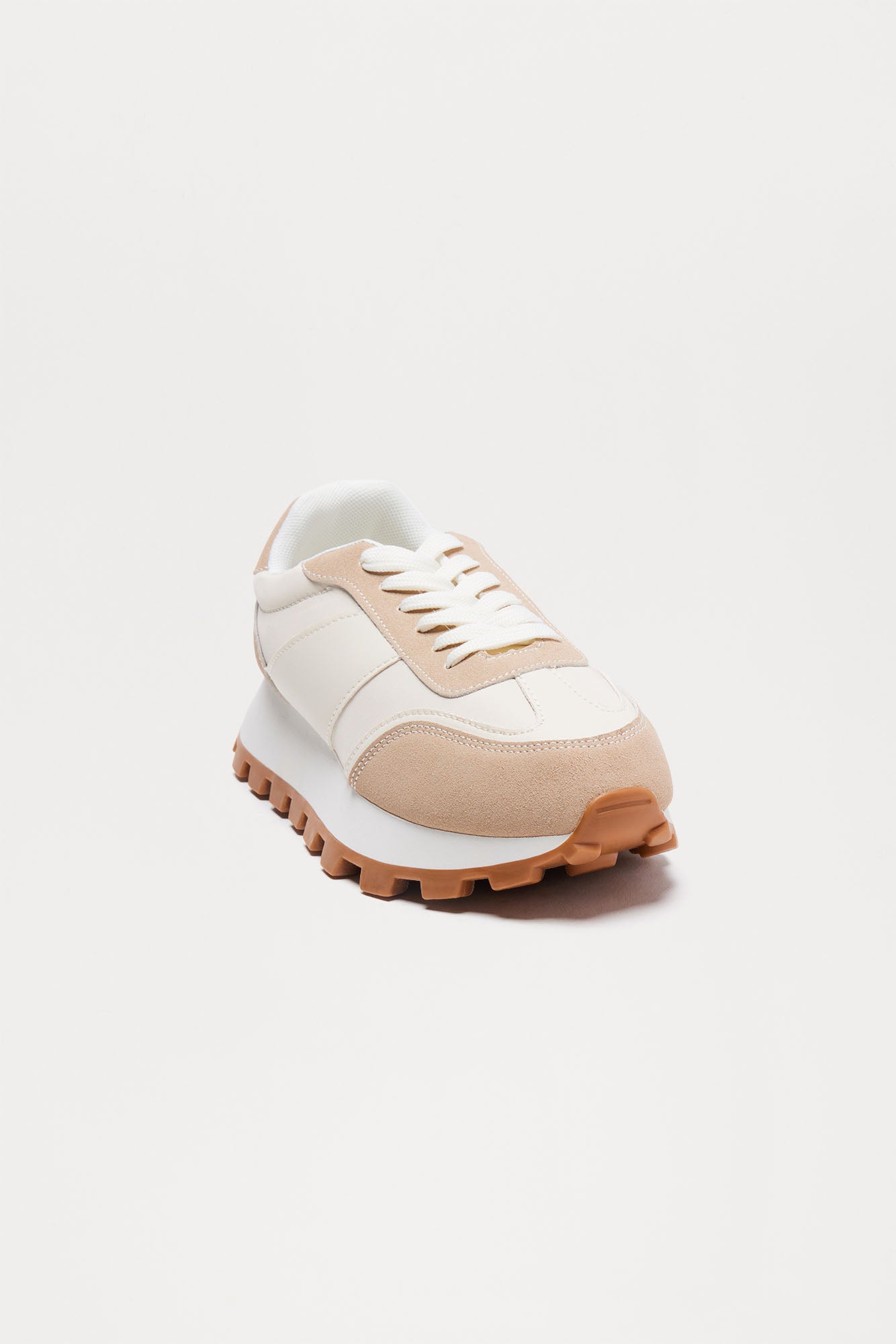 Cam Lace Up Sneakers - Beige - Image 3