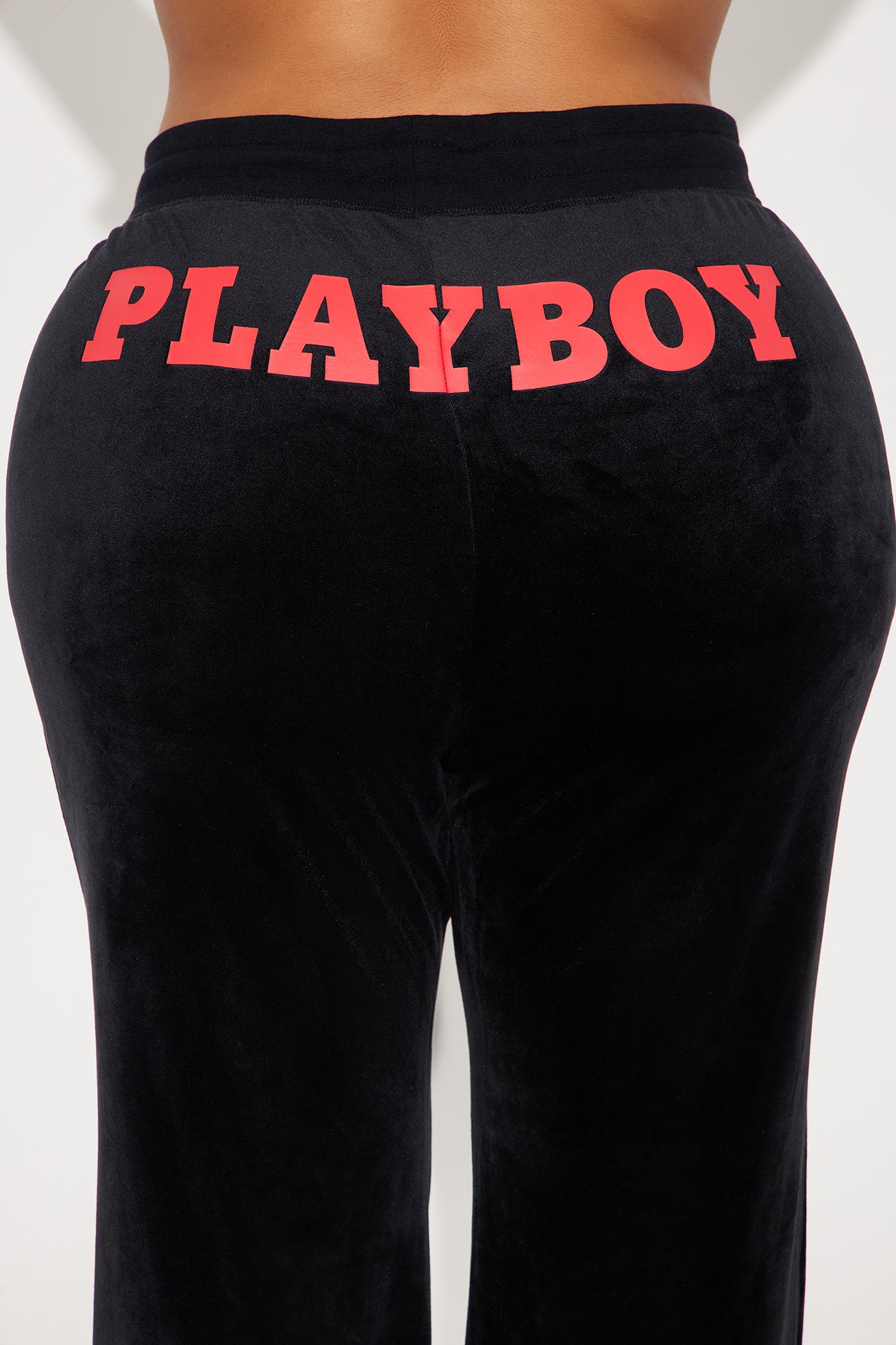 Playboy Cherry Velour Wide Leg Pant - Black - Image 10