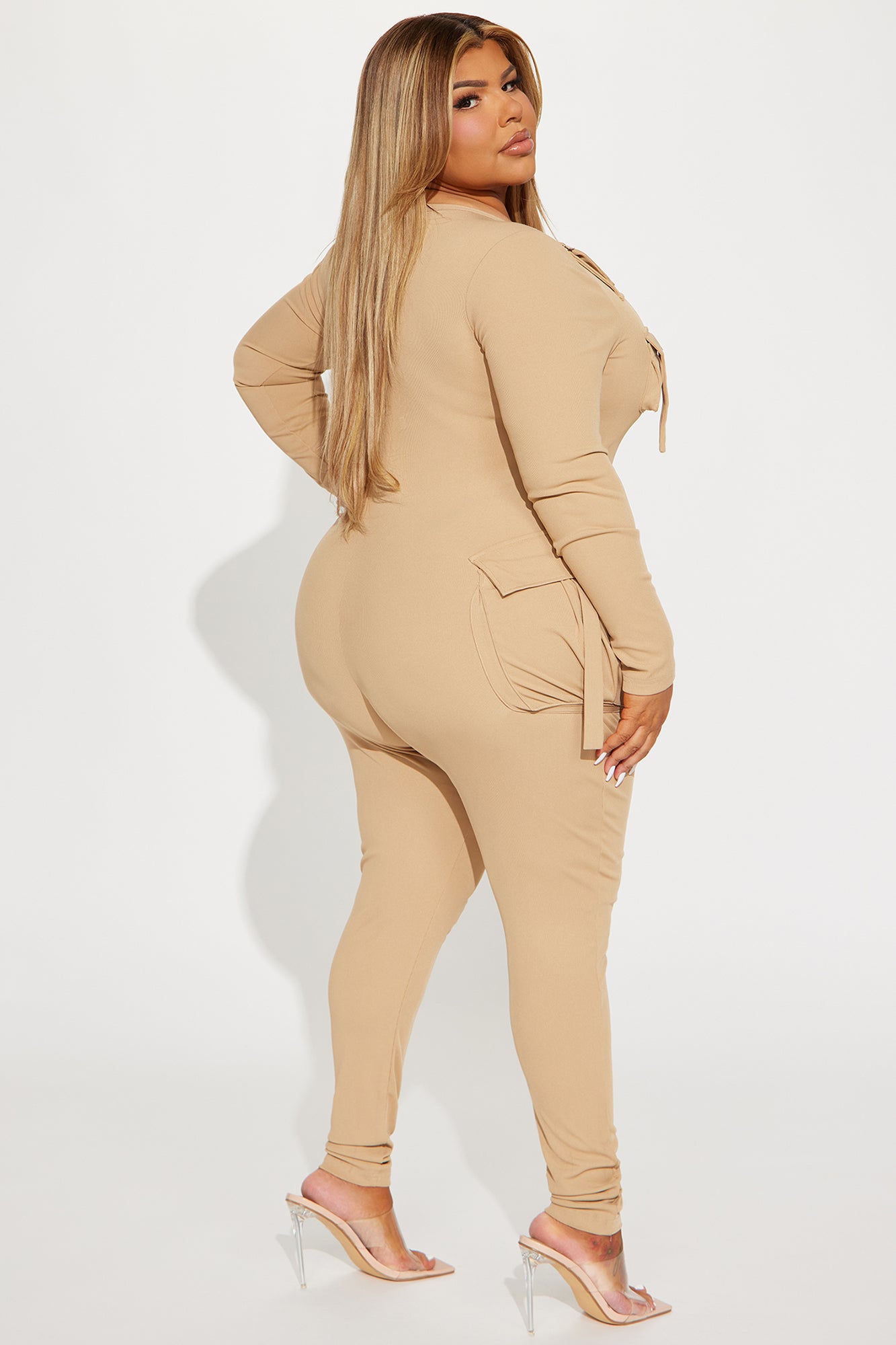 Maddix Long Sleeve Jumpsuit - Taupe - Image 6