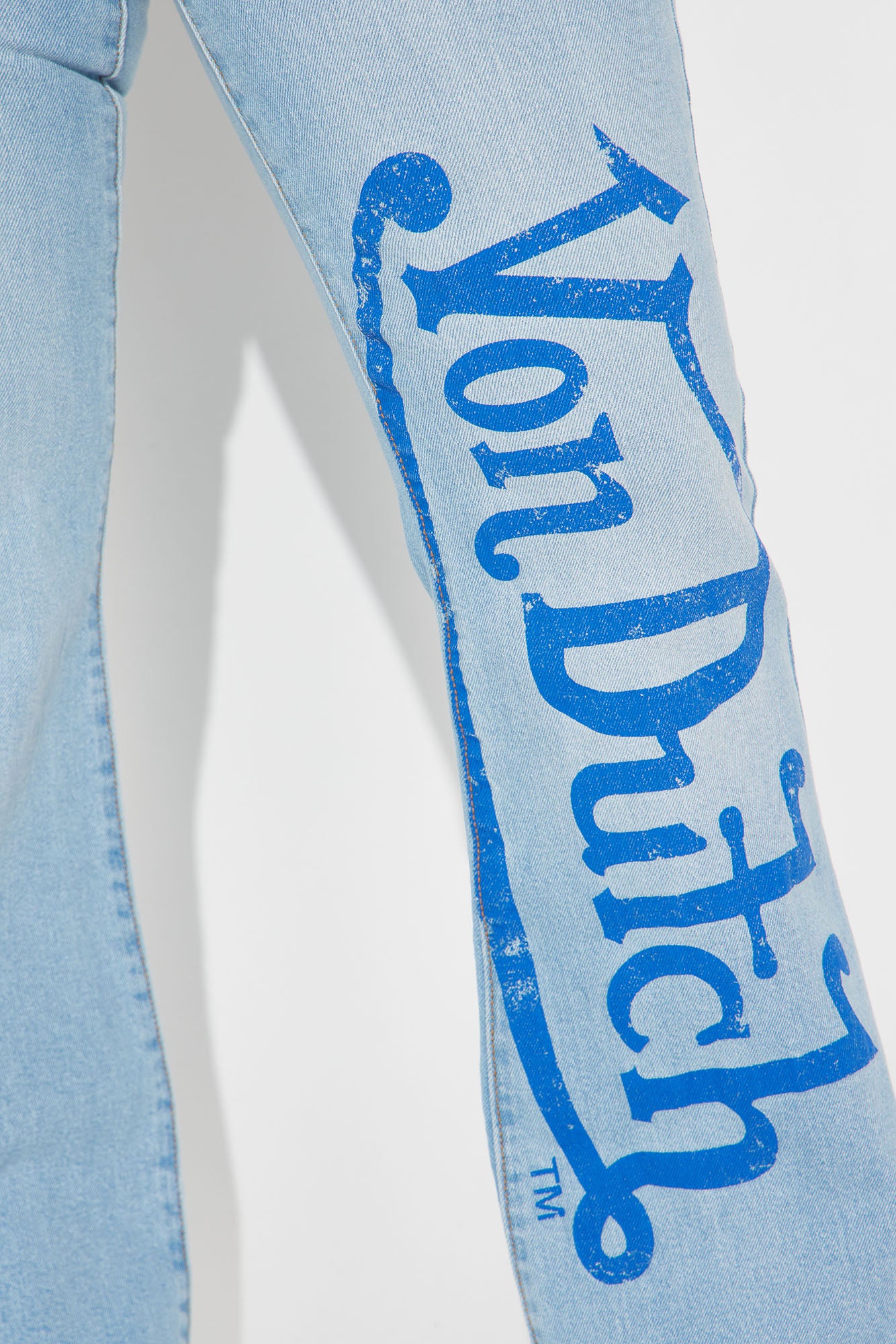 Von Dutch High Rise Corset Flare Leg Jeans - Light Wash - Image 3