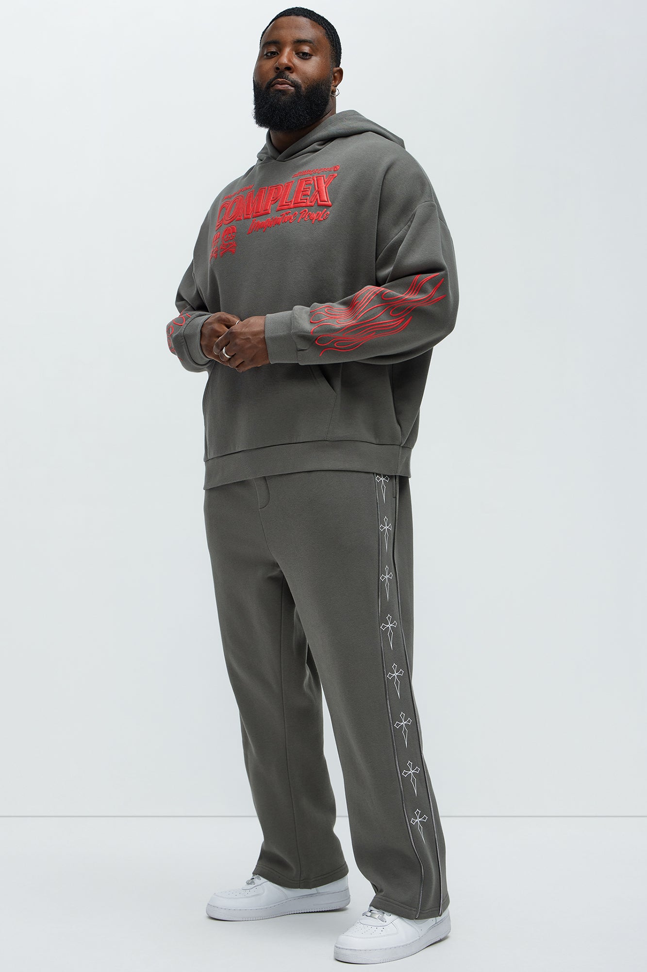 Tyson Cross Straight Sweatpants - Grey - Image 8