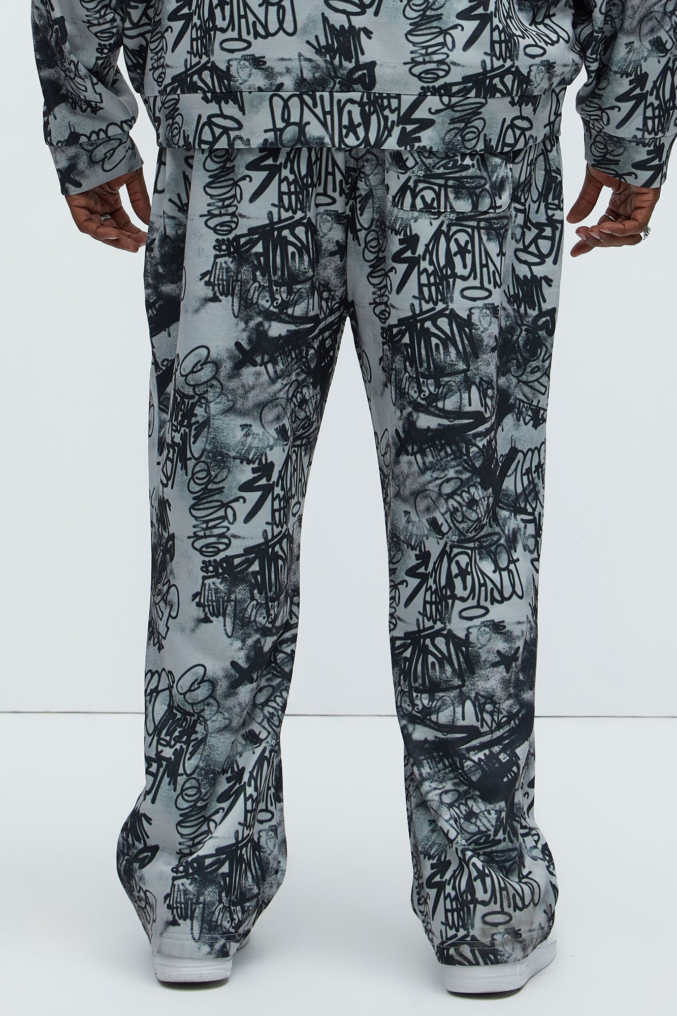 Vandal Straight Graffiti Sweatpants - Grey - Image 9